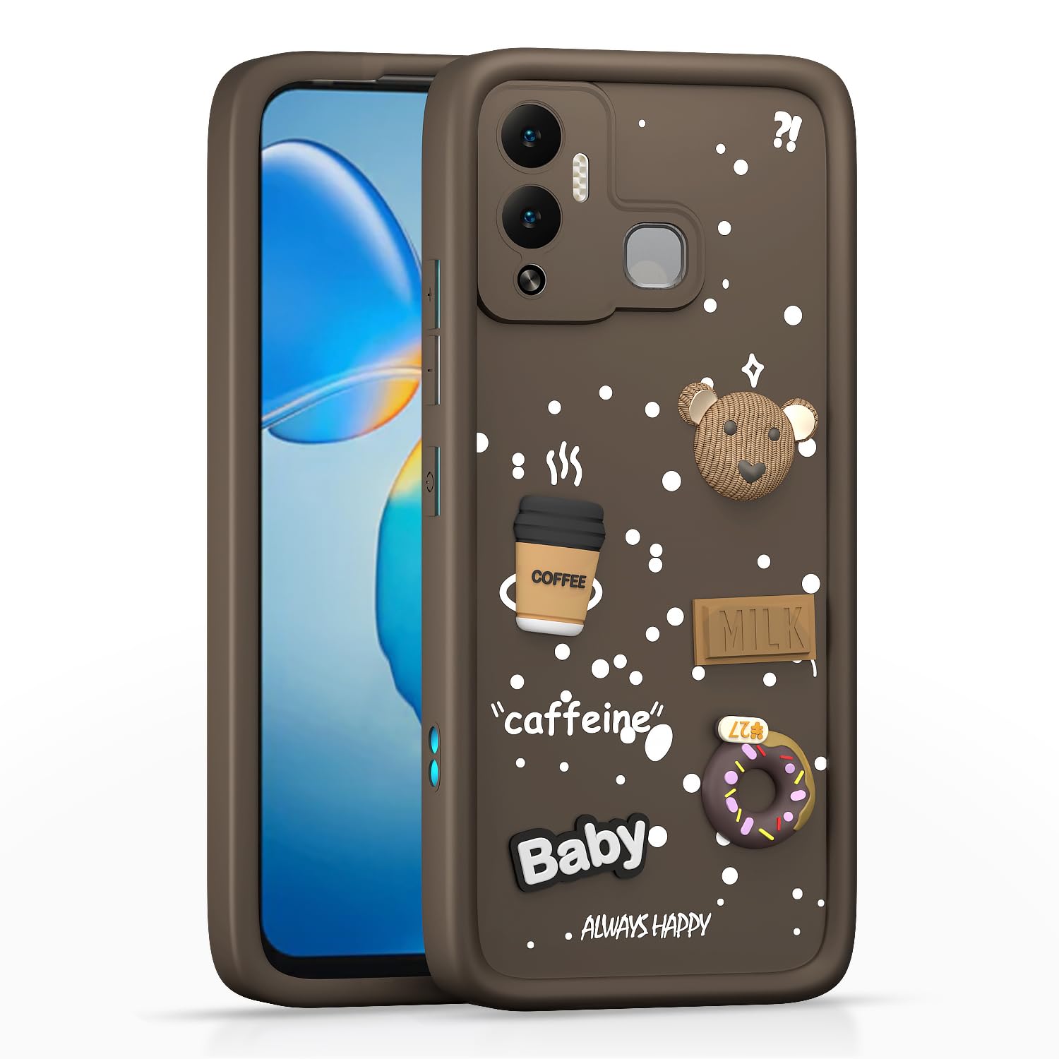 Infinix Hot 12 Play/3D mobile back cover in brown by Pikkme