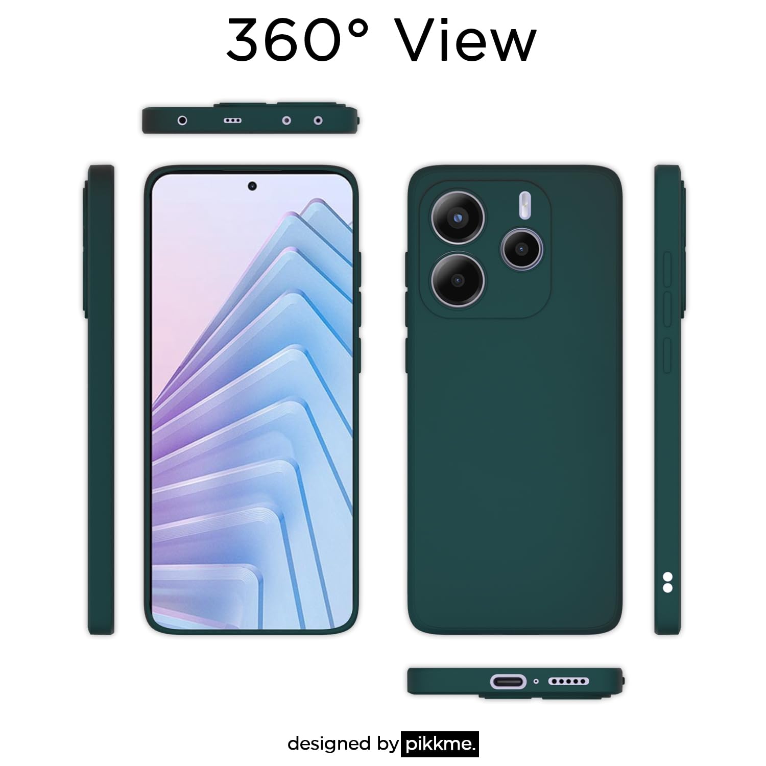 Green Matte back cover for Redmi Note 14 5G – Pikkme – photo 4