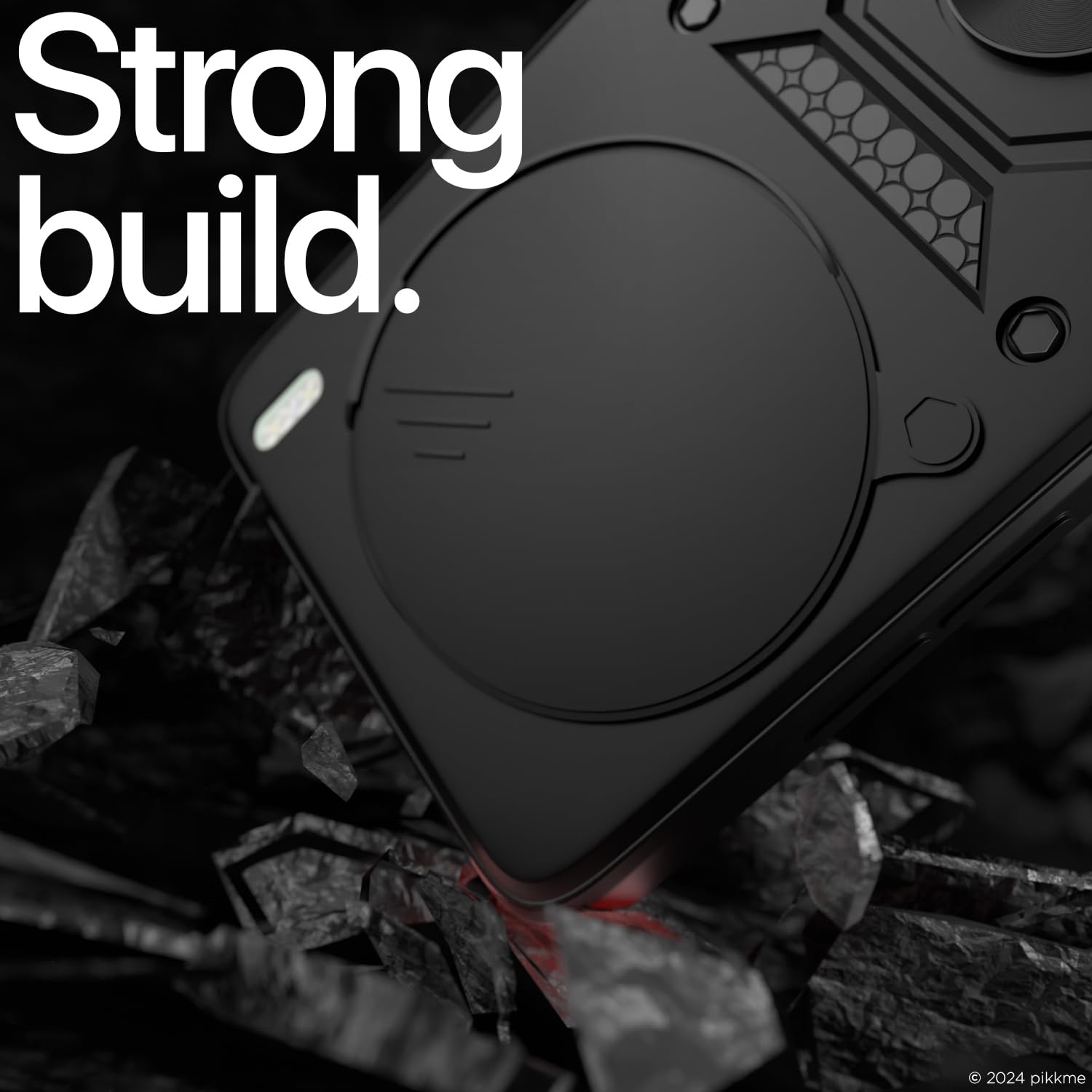 Pikkme Vivo X200 5G Sliding Camera Shield & Stand D10 Tough Armor Back Cover (Black)