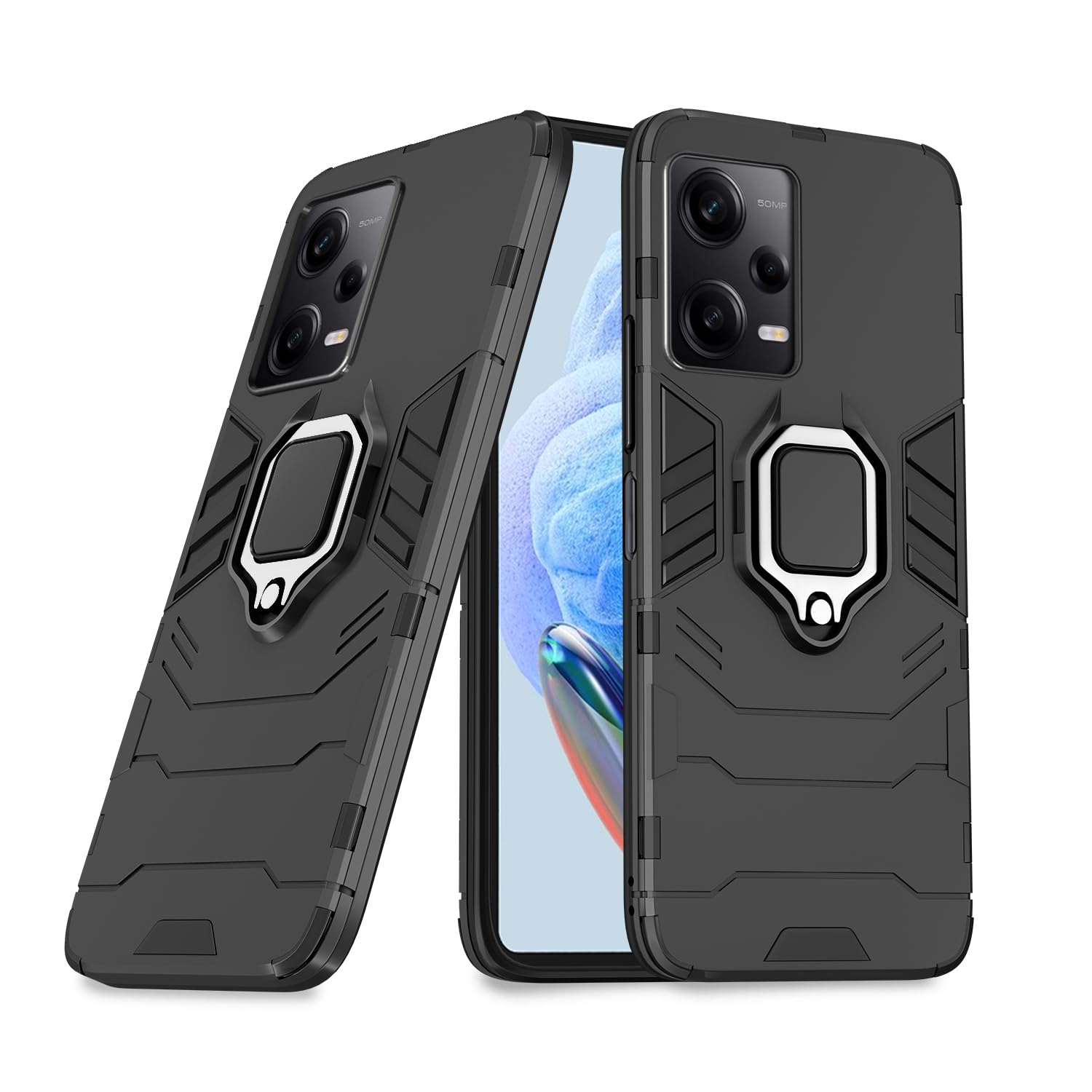 Redmi Note 12 Pro 5G D5 Tough Armor Back Cover - Black