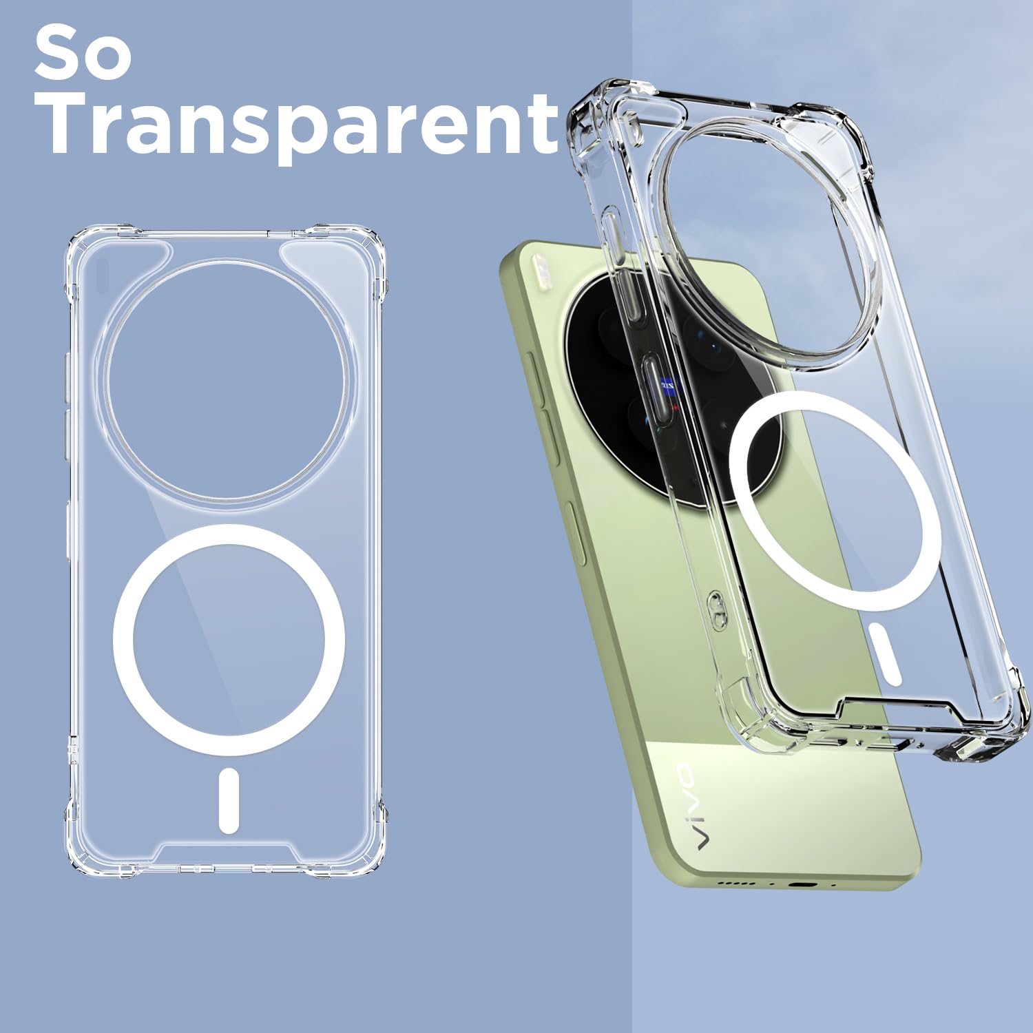 Transparent mag-safe back cover for Vivo X300 Ultra 5G – Pikkme – photo 2