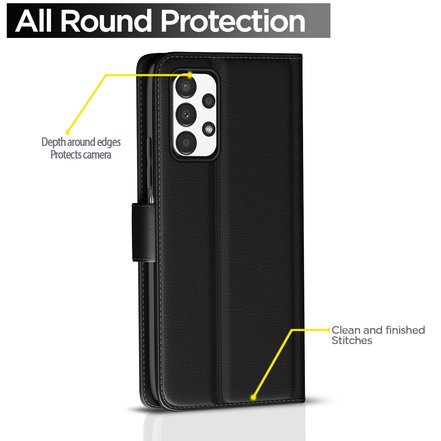 Samsung A13 4G Wallet mobile flip cover in black by Pikkme – photo 4