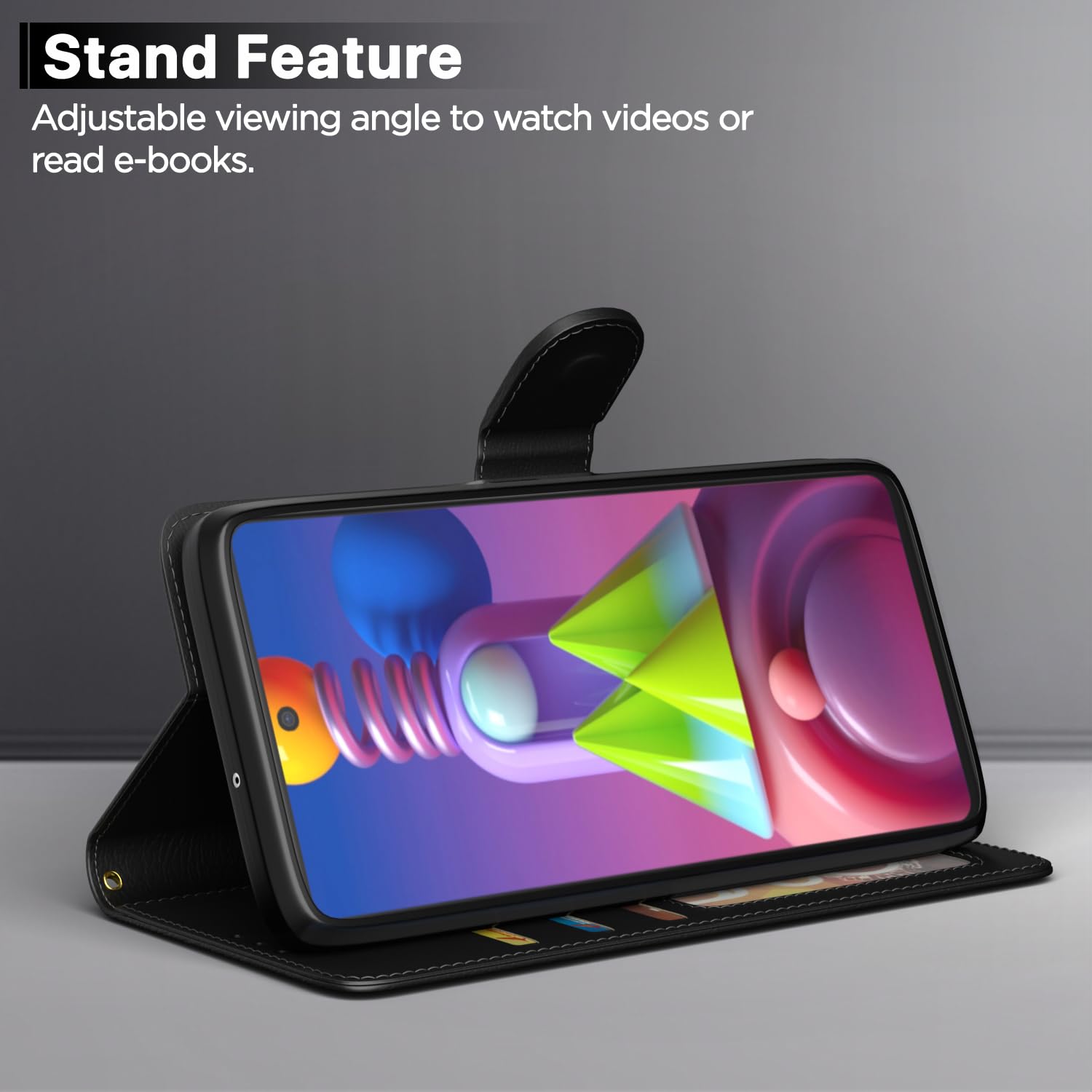 Samsung M51 Wallet mobile flip cover in black by Pikkme – photo 3