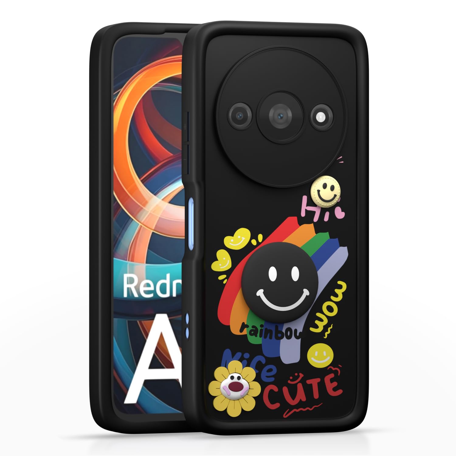 Redmi A3 (2024)/A3x/Poco C61 Soft Silicone mobile cover in black by Pikkme