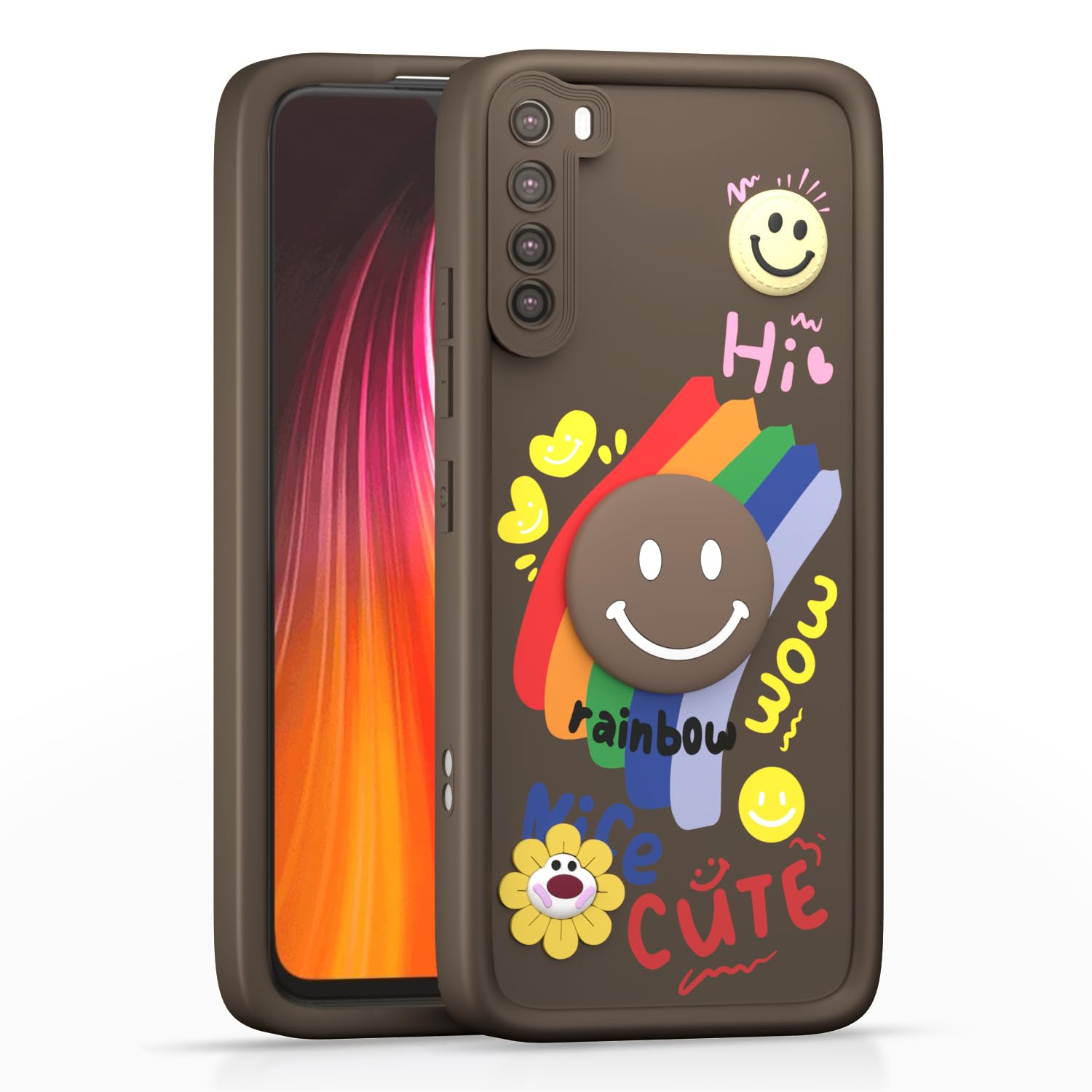 Pikkme brown Soft Silicone mobile cover for Redmi Note 8