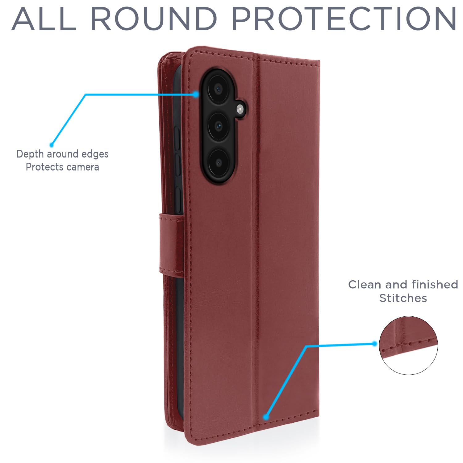 Pikkme Samsung A35 5G Wallet brown wallet flip cover – photo 4