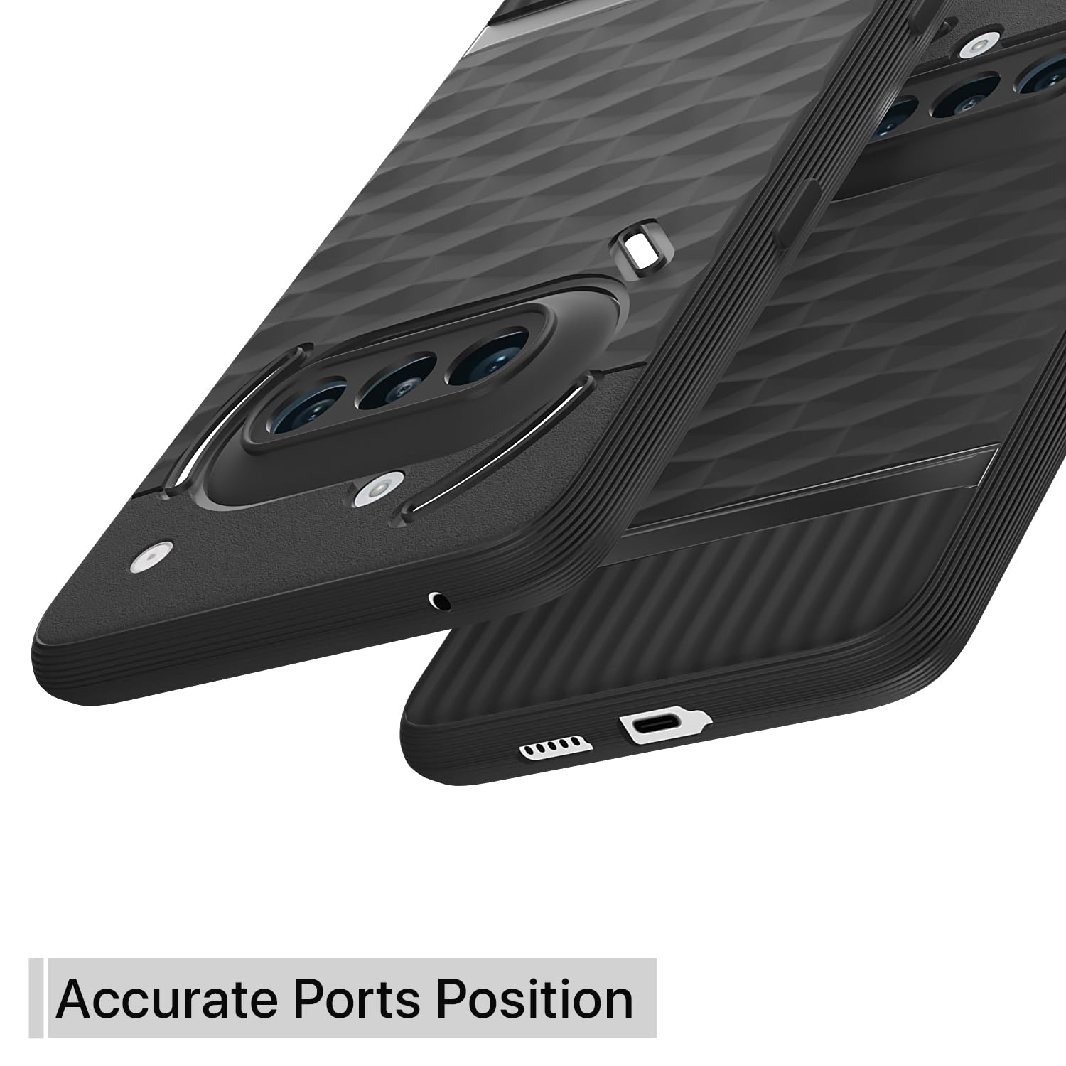 Pikkme Nothing Phone 3a 5G Shockproof Soft Flexible Gencase Back Cover (Black)