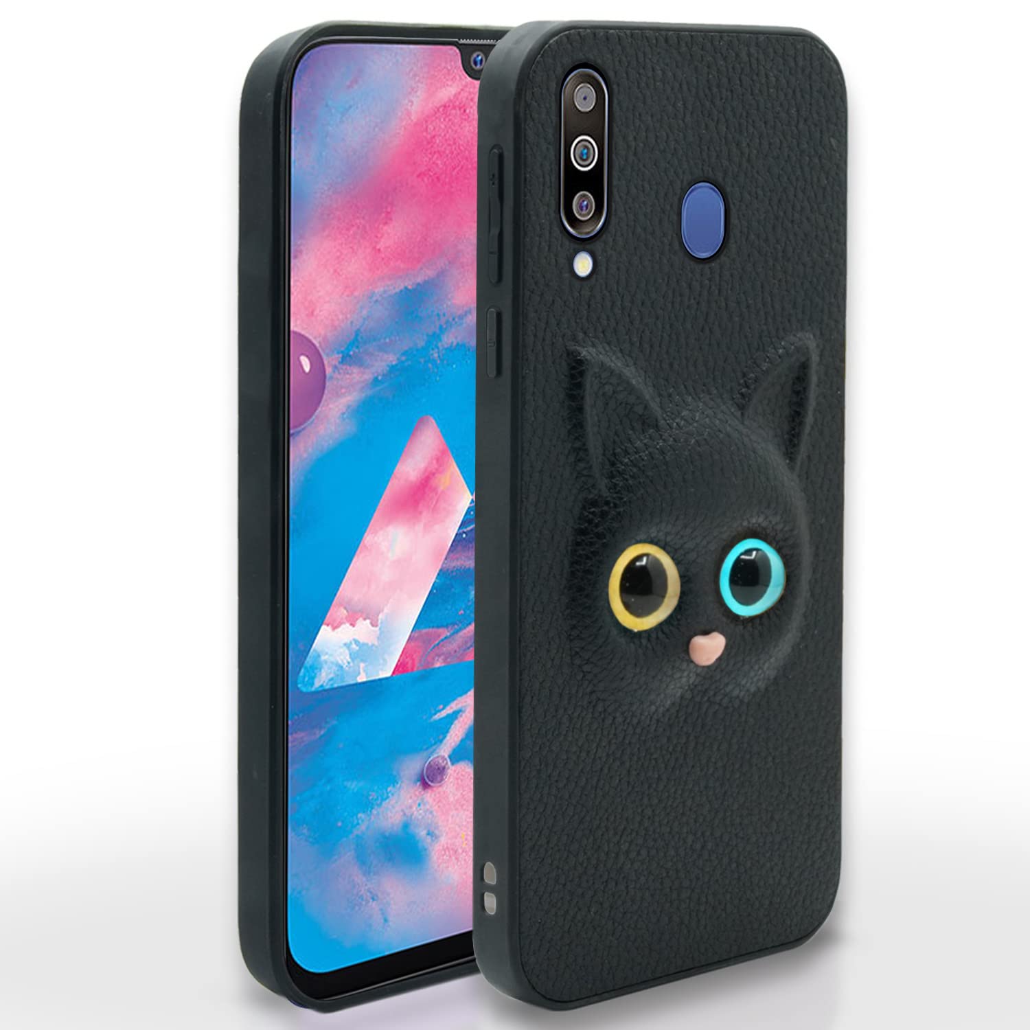 Samsung M30 Cat back cover in black by Pikkme