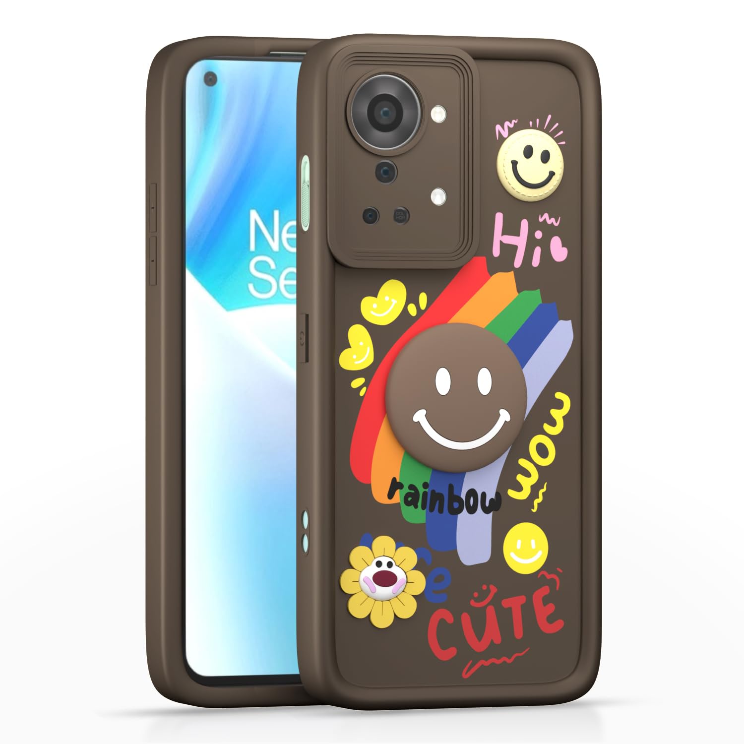 Pikkme OnePlus Nord 2T 5G Soft Silicone brown mobile back cover