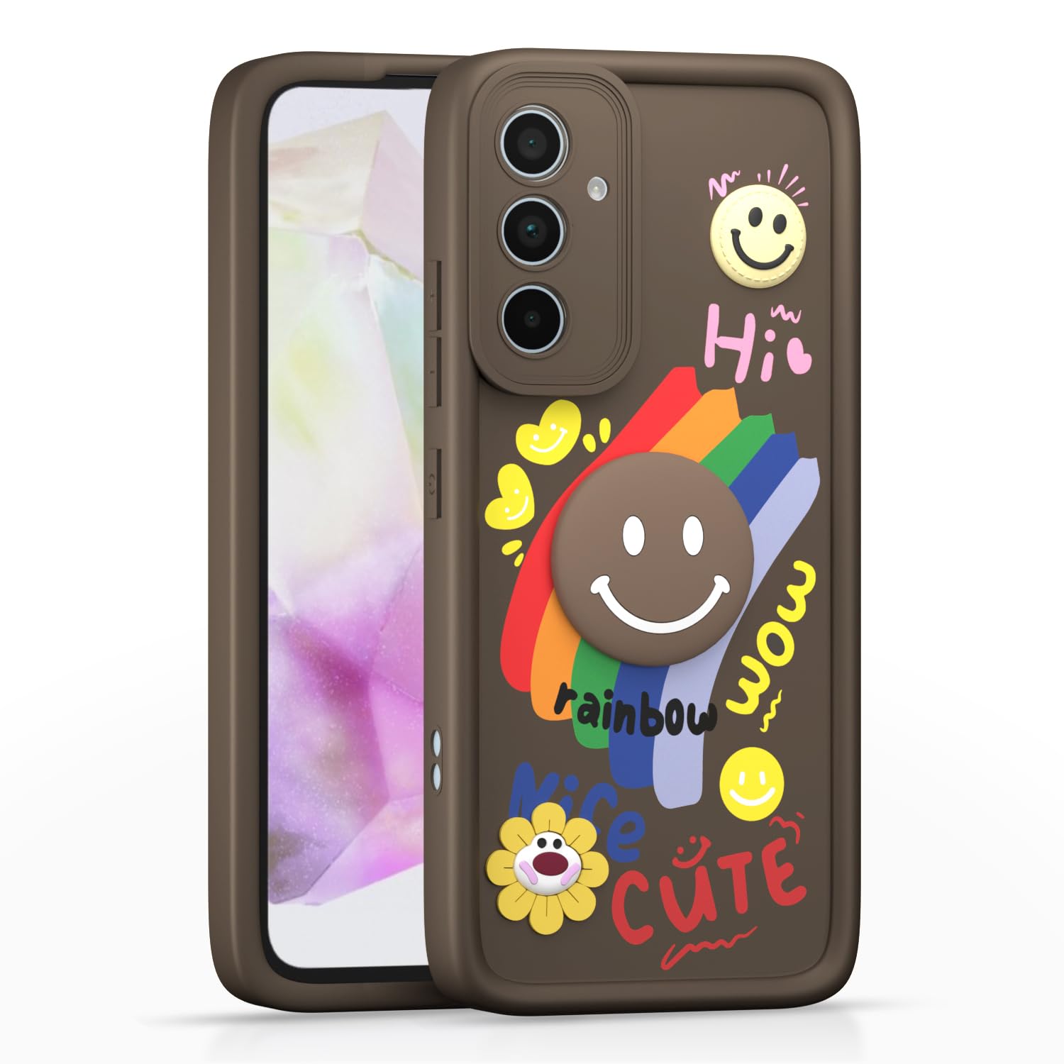 Brown Soft Silicone back cover for Samsung A35 5G – Pikkme