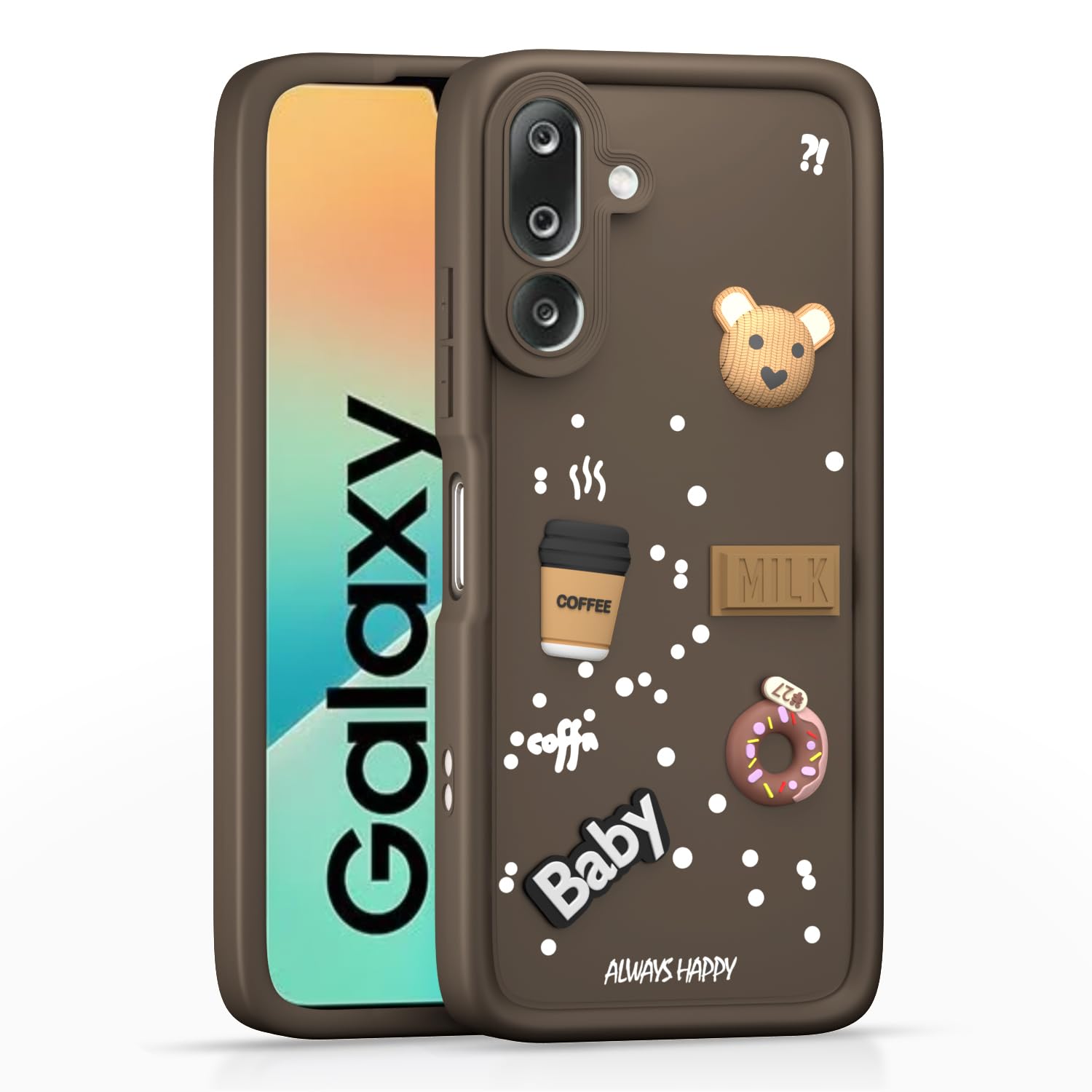 Pikkme brown Silicone mobile back cover for Samsung M36 5G/3D