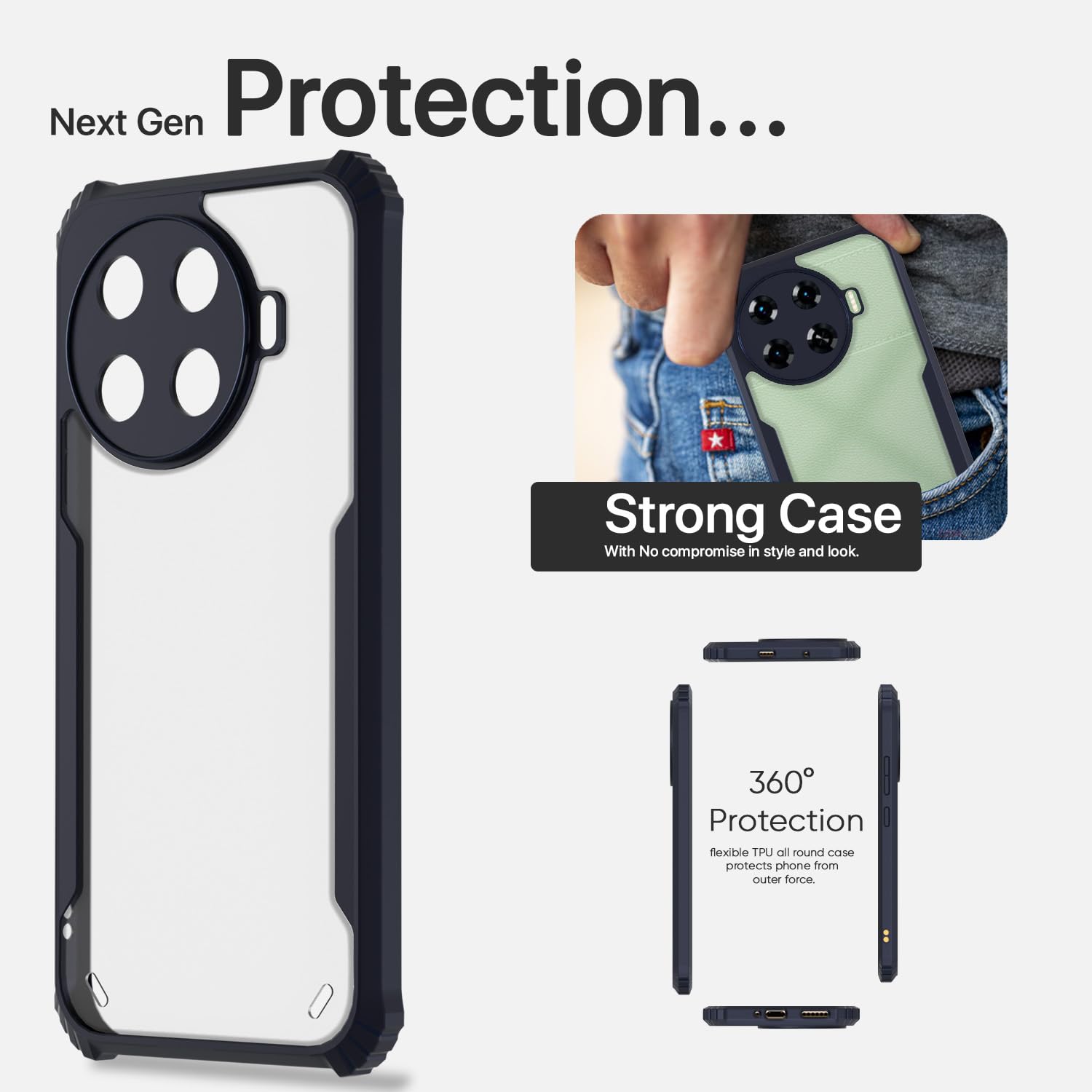 Pikkme Techno Spark 20 Pro Plus 5G Eagle Back Cover (Blue)