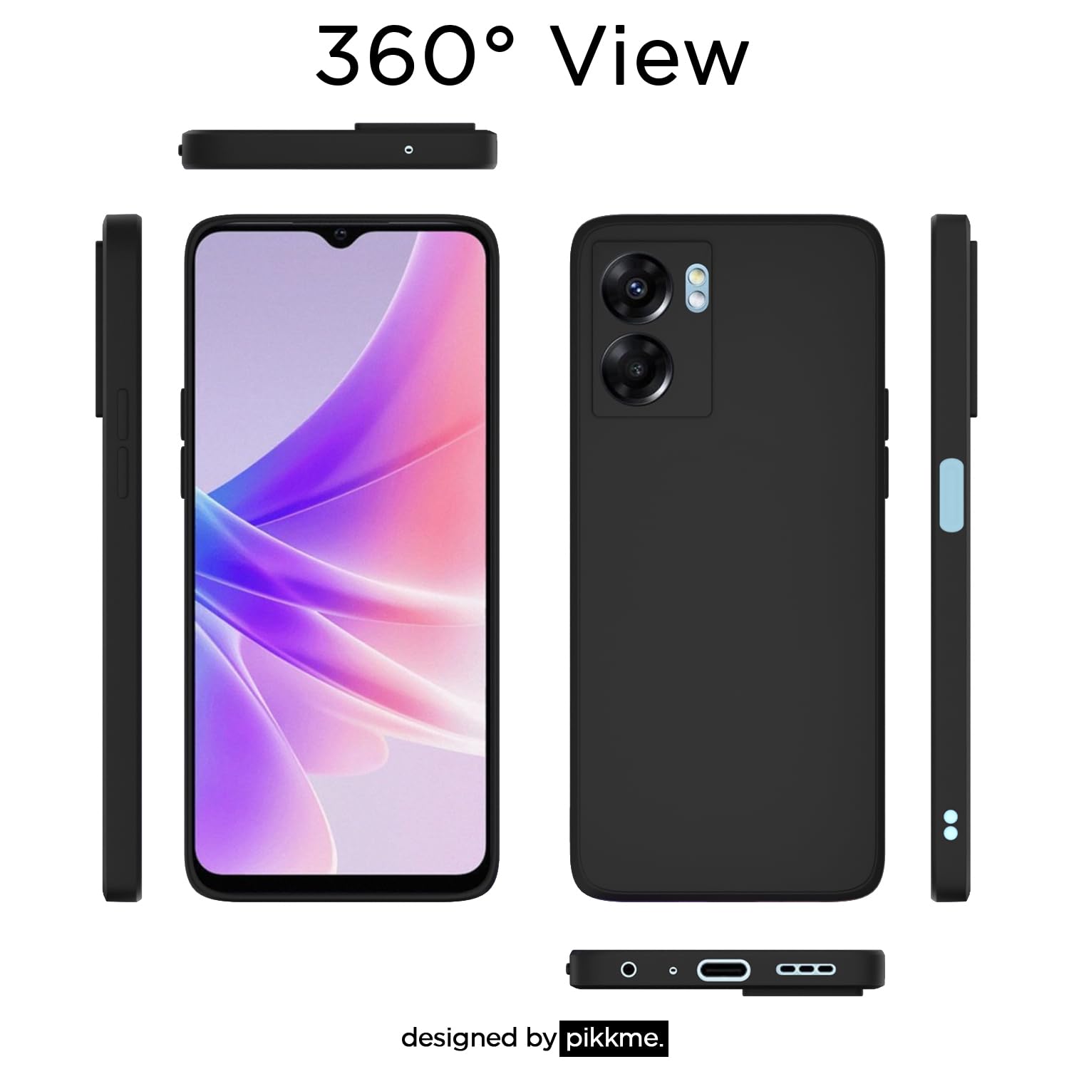 Pikkme Oppo K10 5G Liquid Silicone Back Cover (Black)