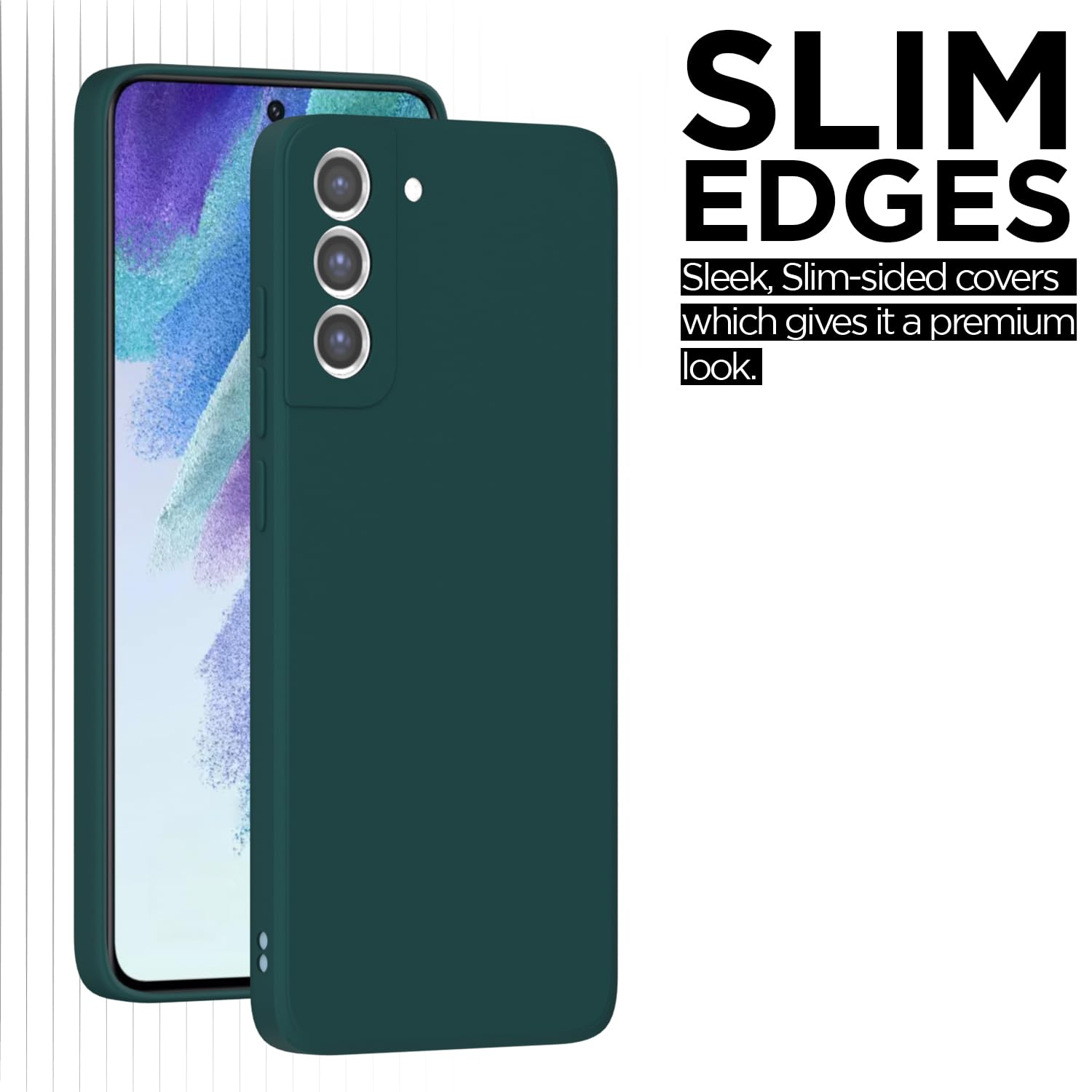 Pikkme Samsung Galaxy S21 FE 5G Soft Matte Silicone Shockproof Case (Green)
