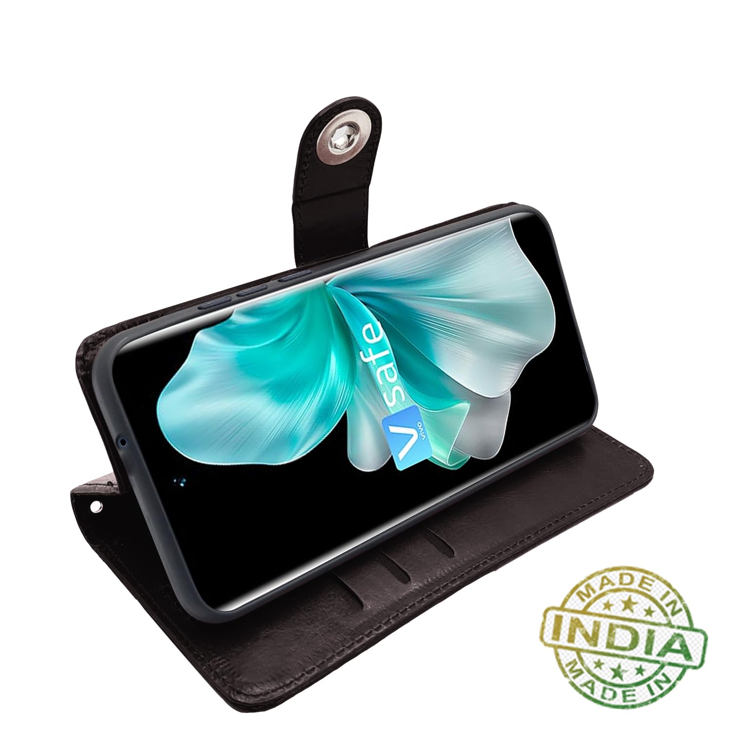 Vivo V30 5G flip cover in coffee by Pikkme – photo 5