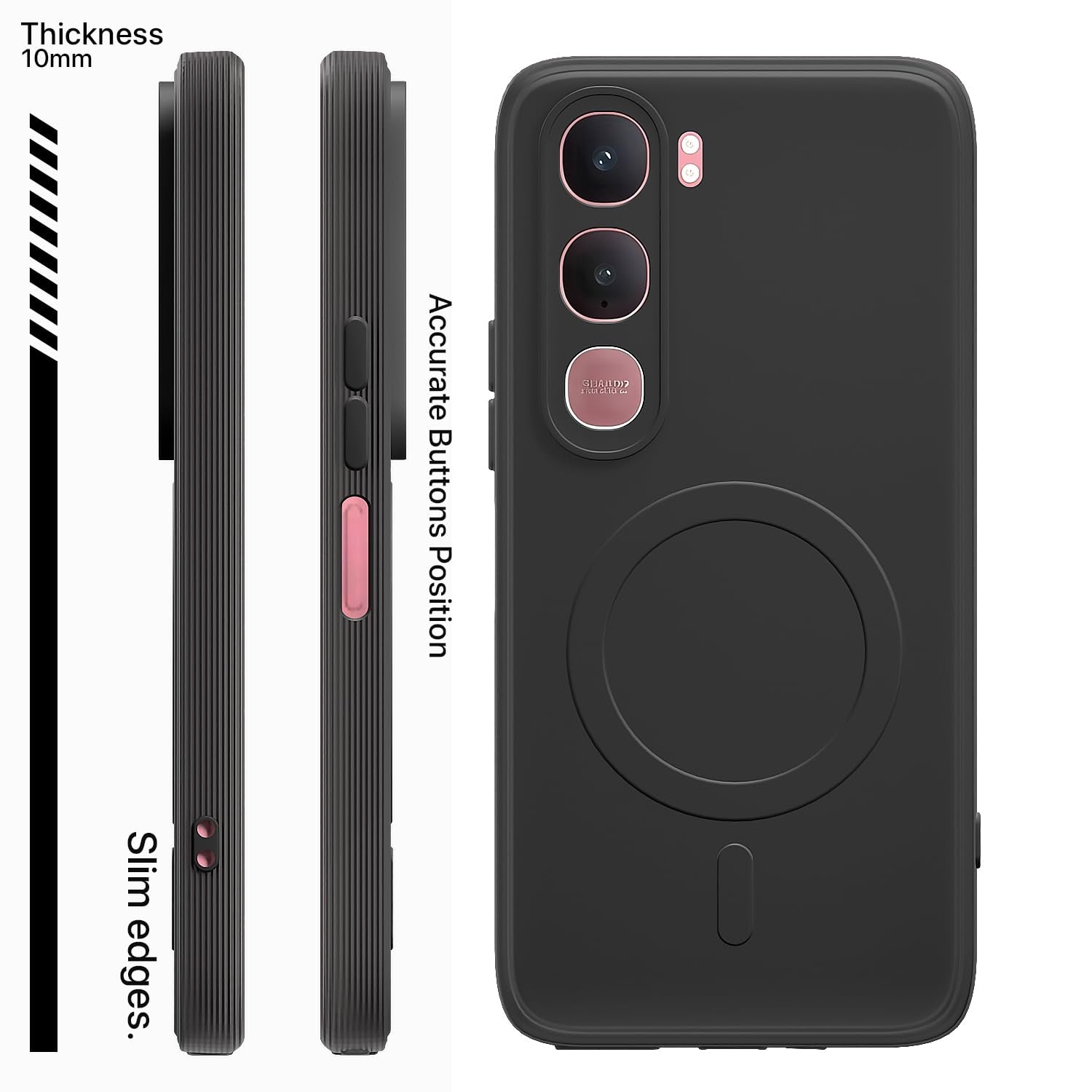 Vivo Y31 5G MagSafe back cover in black by Pikkme – photo 3