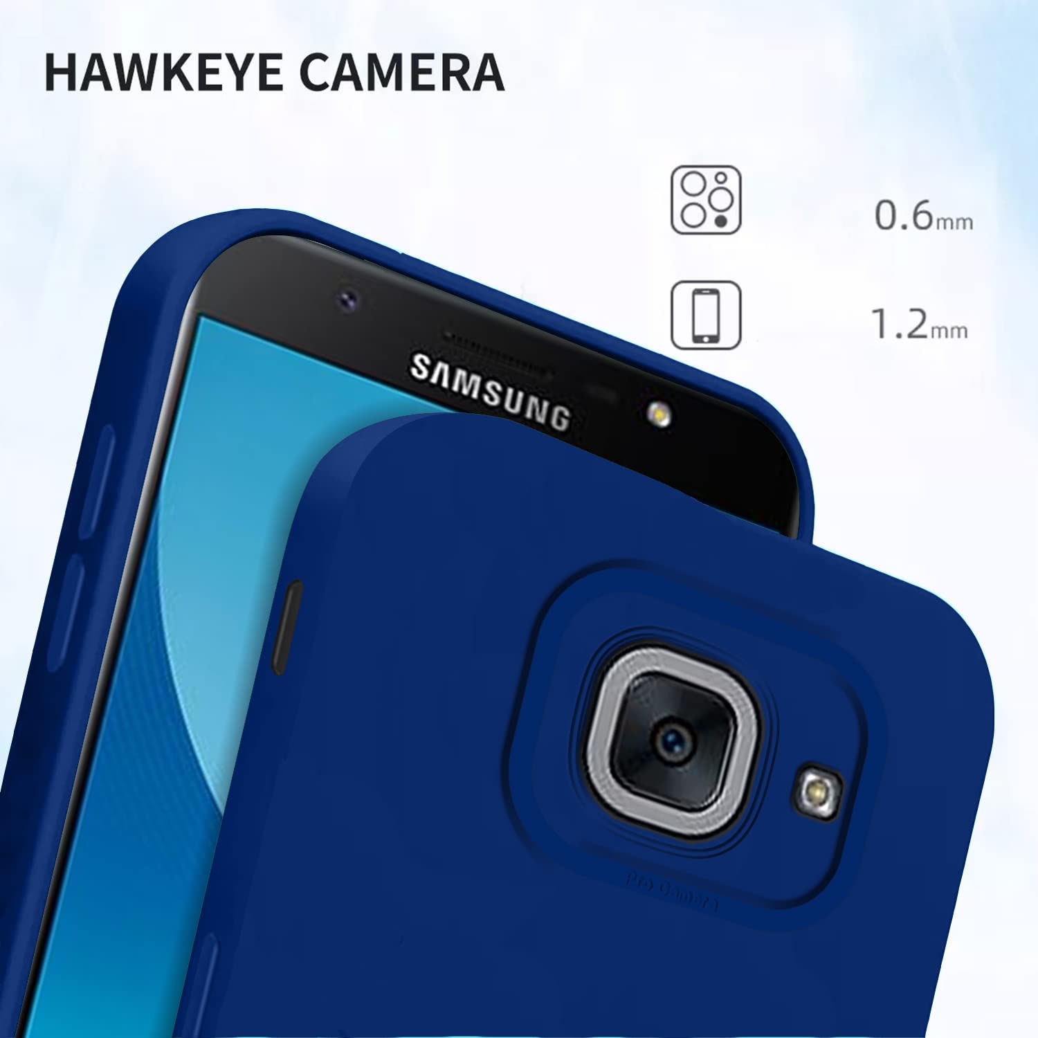 Pikkme Samsung Galaxy J7 Max Liquid Silicone Back Cover | Blue