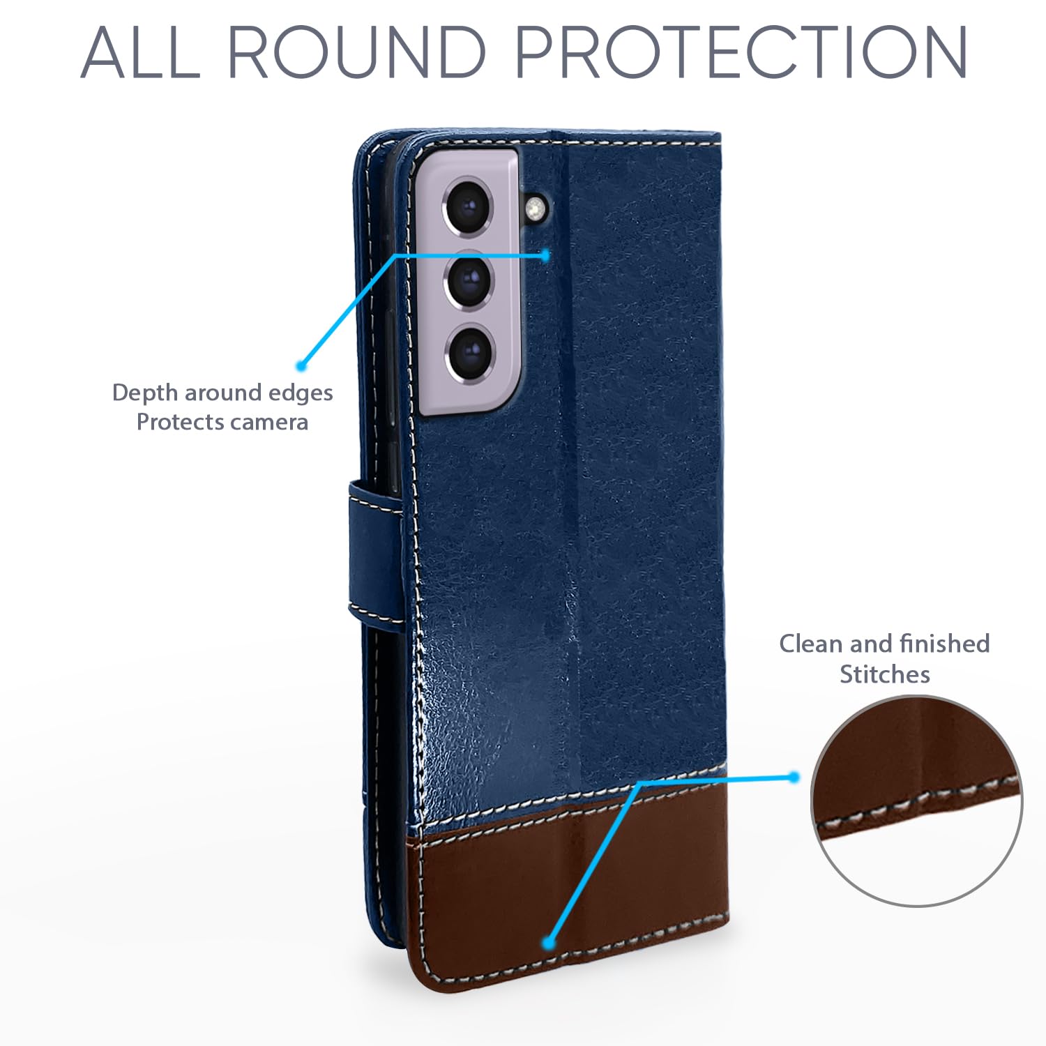 Pikkme blue Contrast flip cover for Samsung S21 FE 5G – photo 4