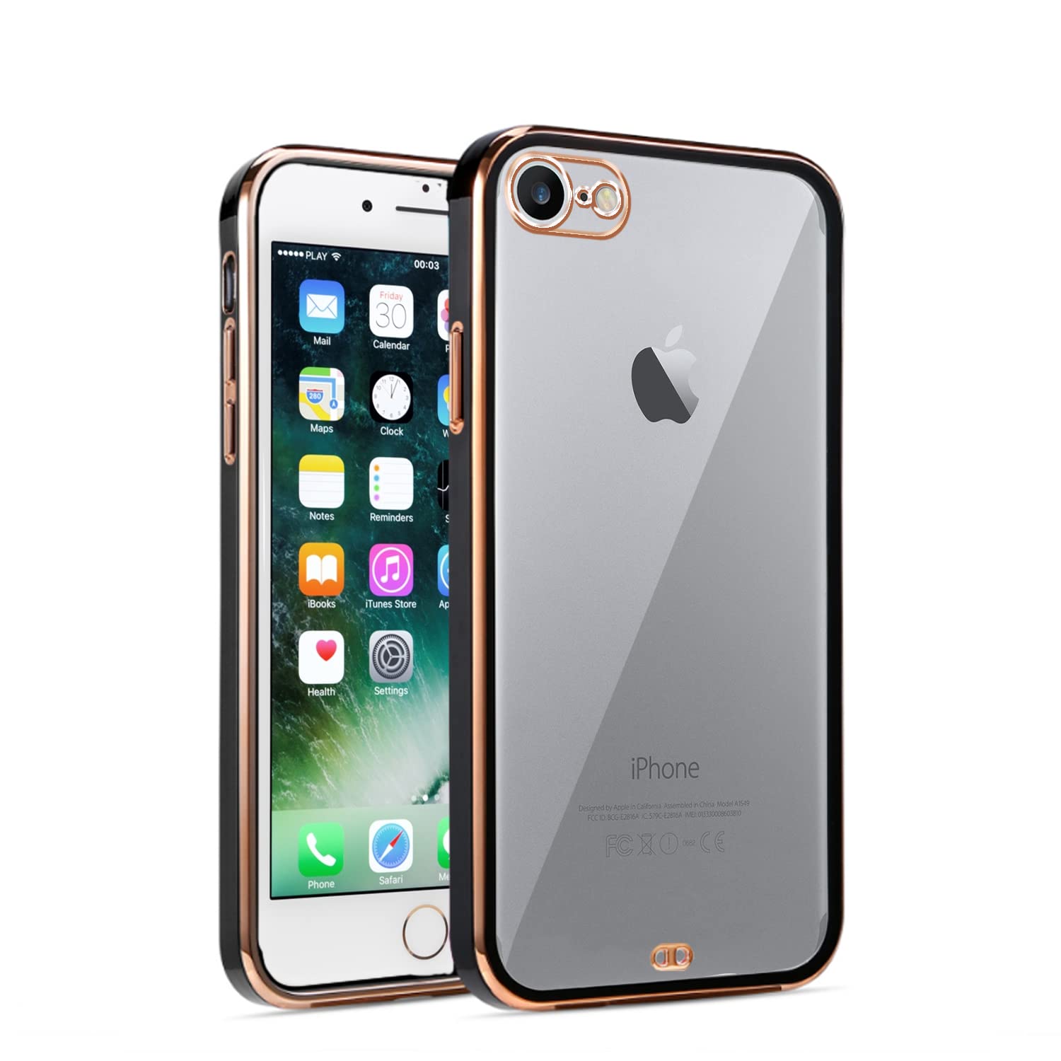 Pikkme black Chrome mobile back cover for iPhone 7/8