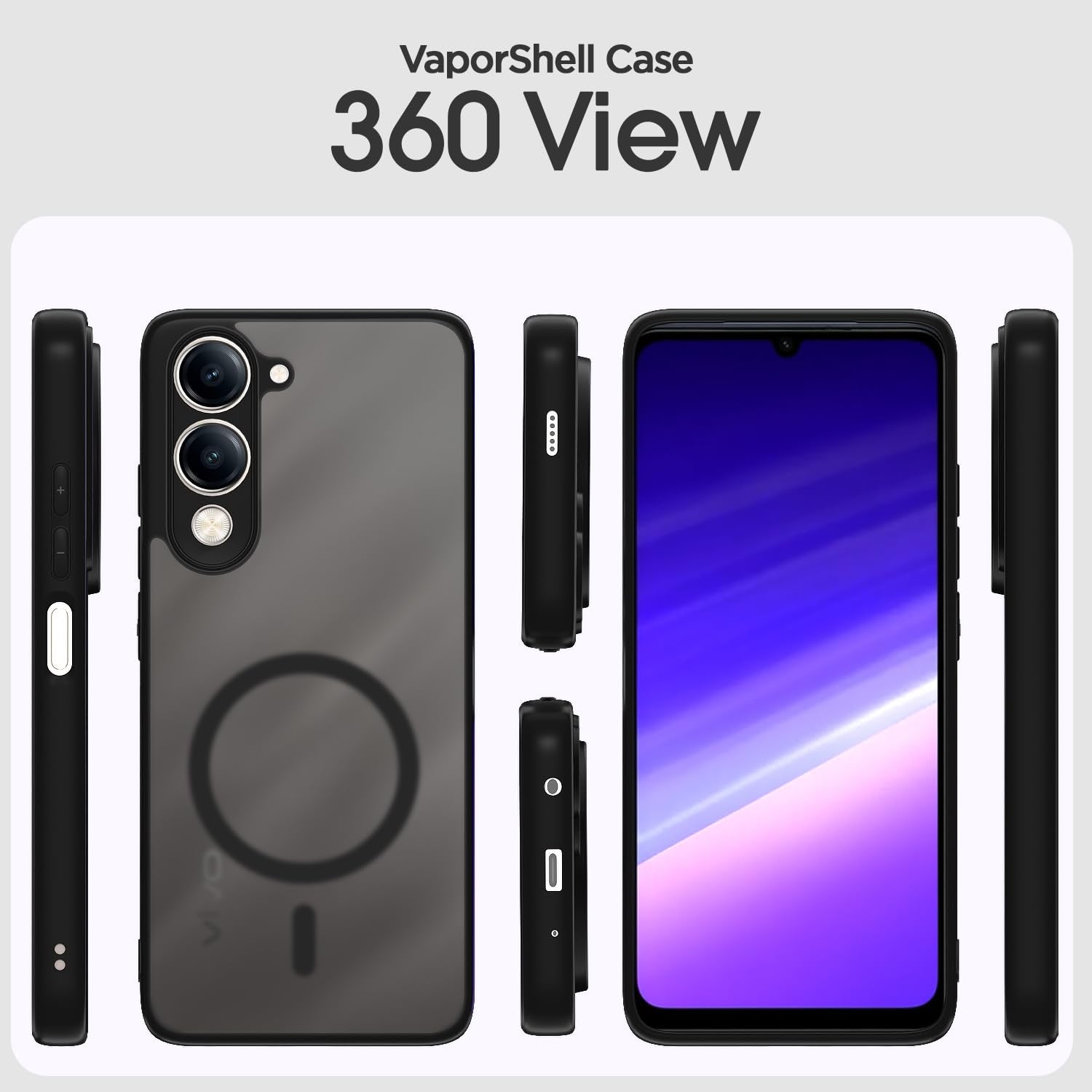 Pikkme iQOO Z10 Lite 5G/Vivo T4 Lite 5G/Y19 5G/Y19e/Y04 4G/Y29s 5G black smoke mag-safe phone cover – photo 2