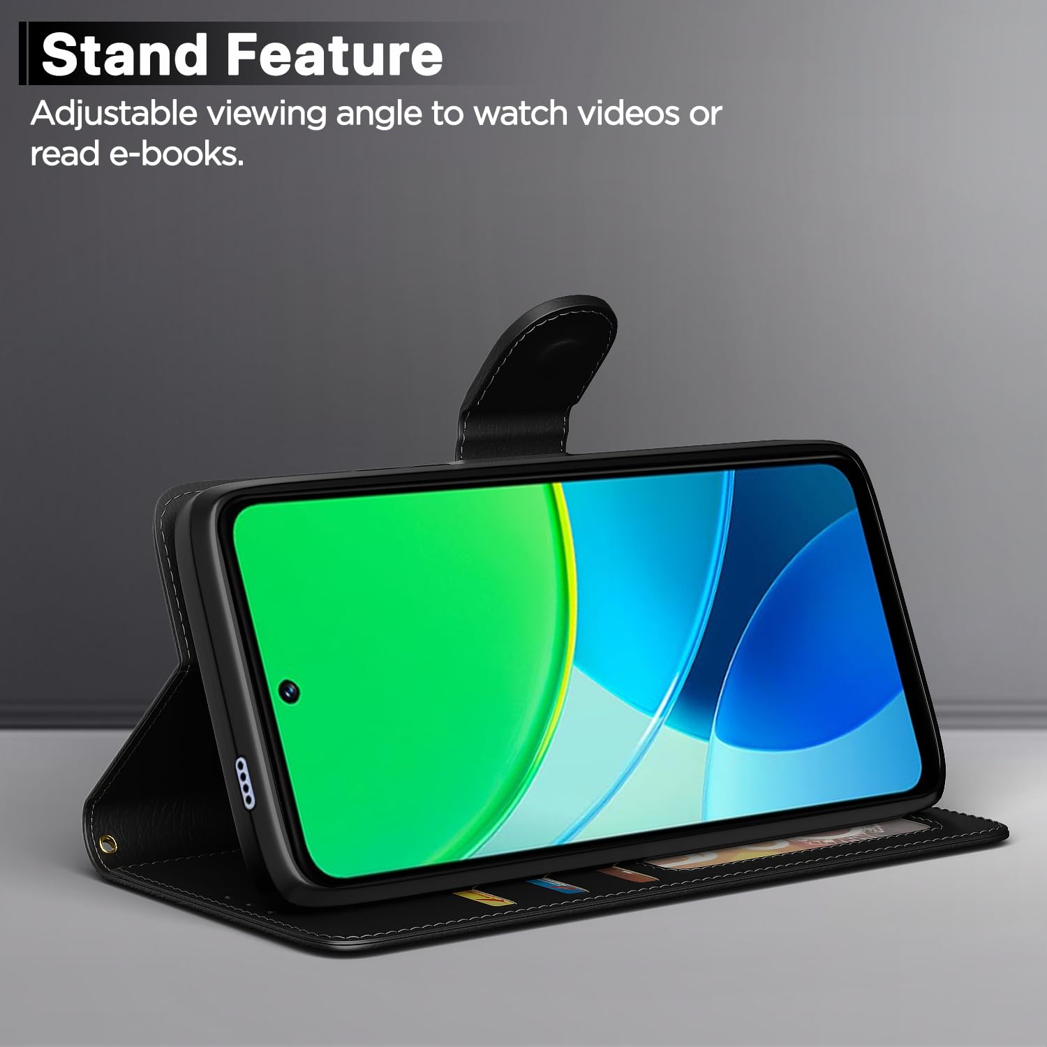 Vivo Y19s Wallet wallet flip cover in black by Pikkme – photo 3