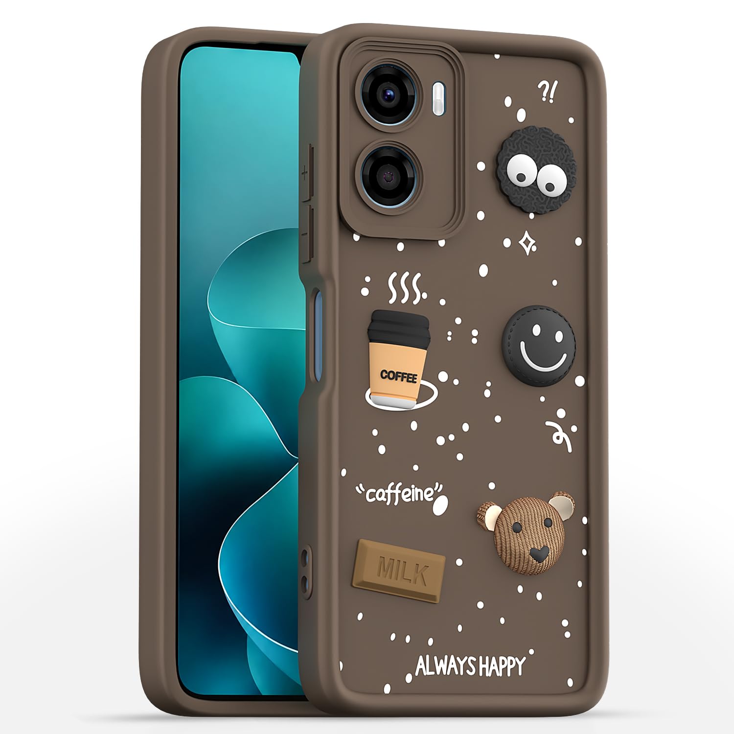 Pikkme brown back cover for Moto G06 Power