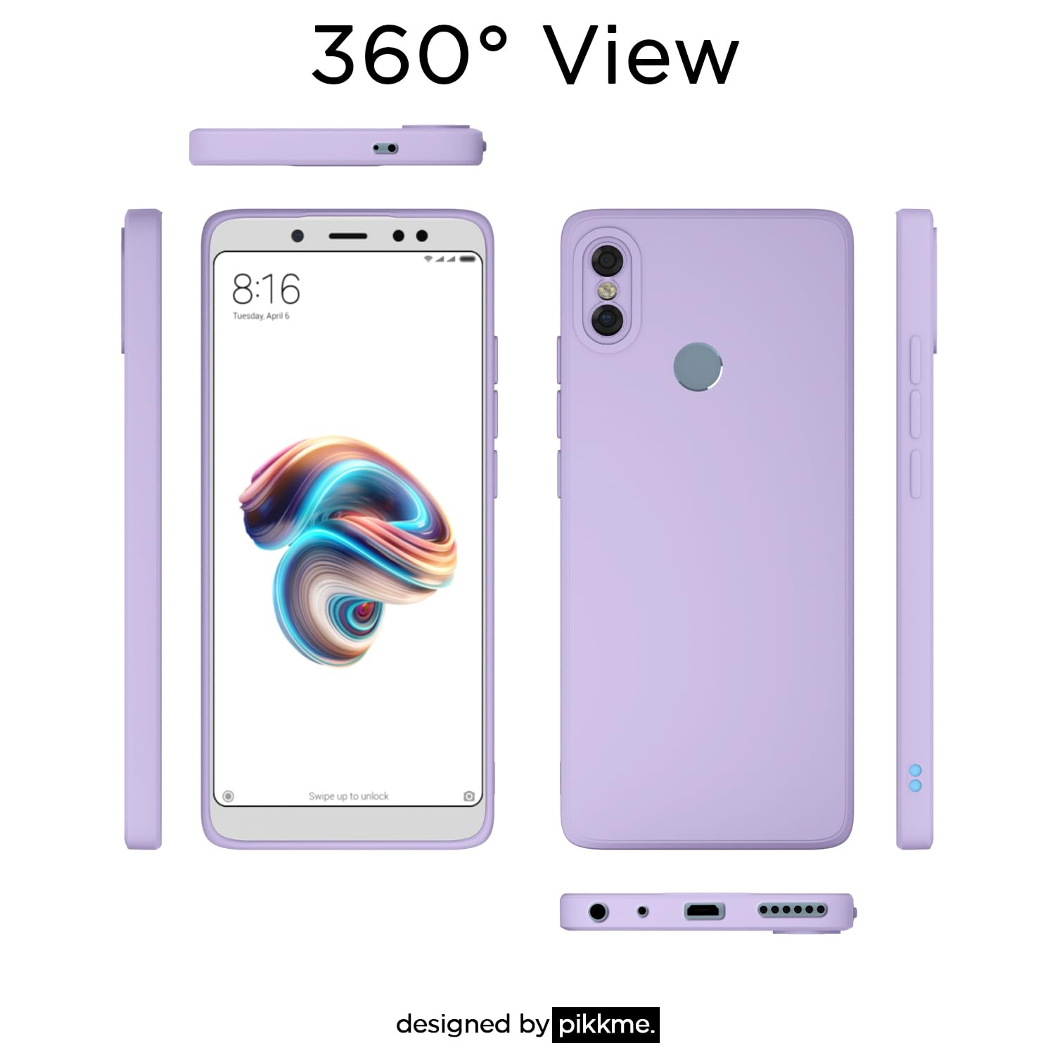 Pikkme Redmi Note 5 Pro Liquid Silicone Back Cover | Purple