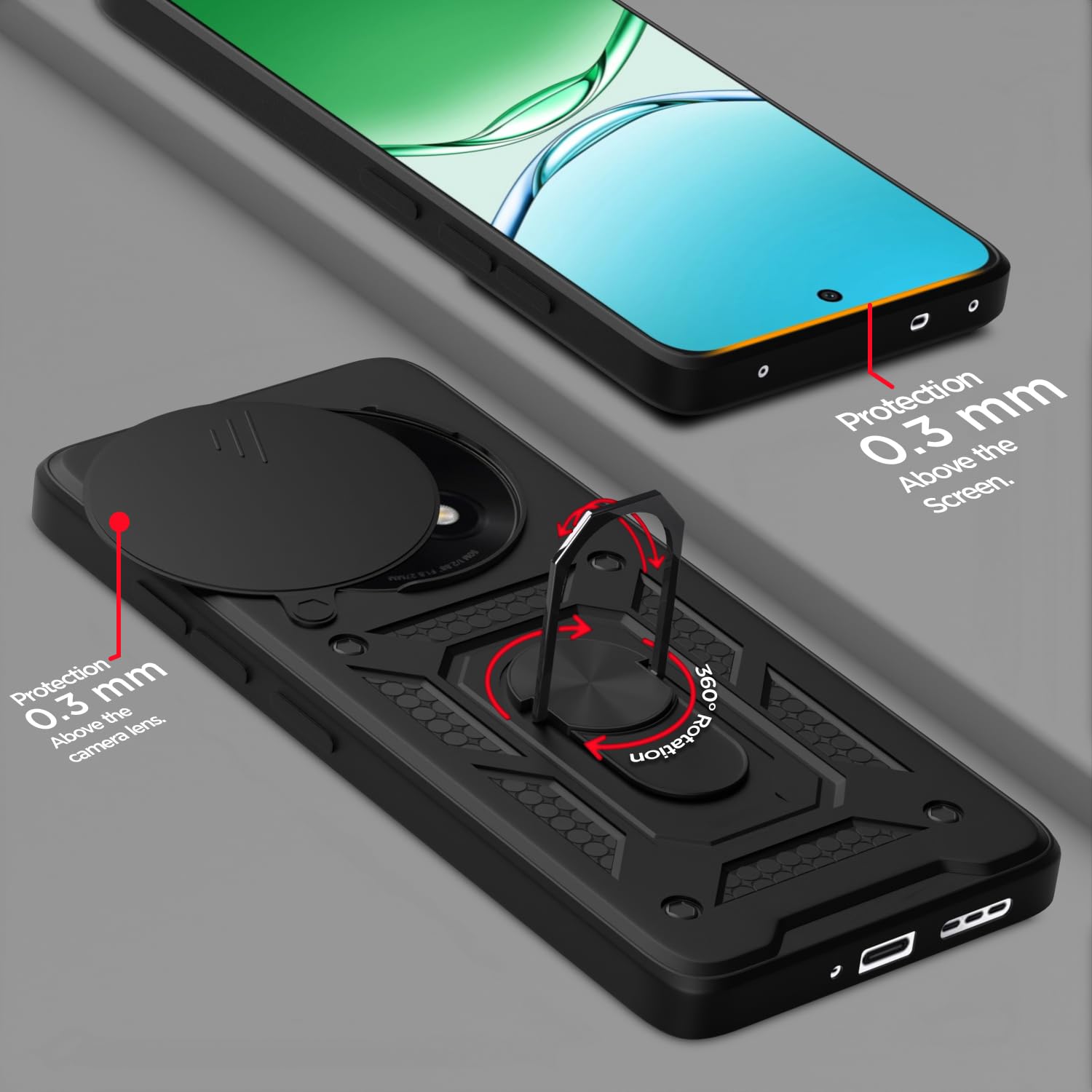 Oppo F29 Pro 5G D10 Camera Shield phone cover in black by Pikkme – photo 4