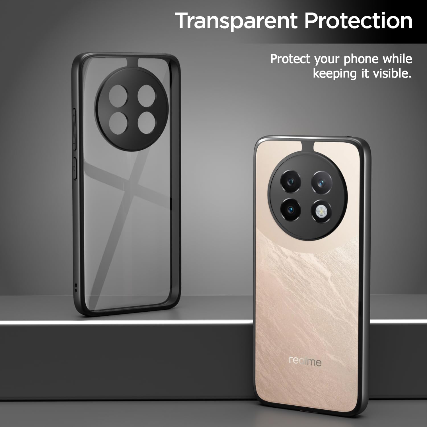 Pikkme Realme 13 Plus 5G/Realme P1 Speed 5G Eagle 2.0 Back Cover (Black)