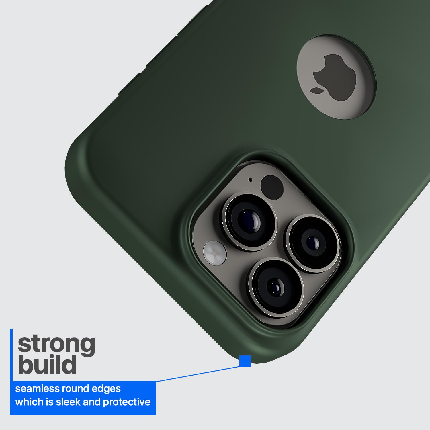 Pikkme iPhone 16 Pro Max Super Soft Silicone Back Cover (Atrovirens)