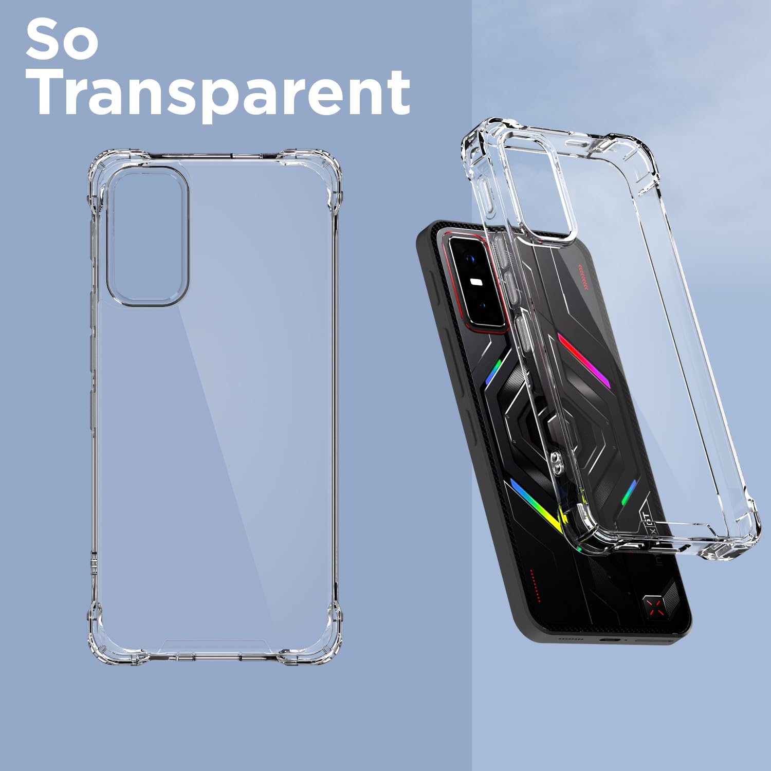 Pikkme Infinix GT 30 Pro 5G PC + TPU Crystal Clear Transparent Back Cover (Transparent)