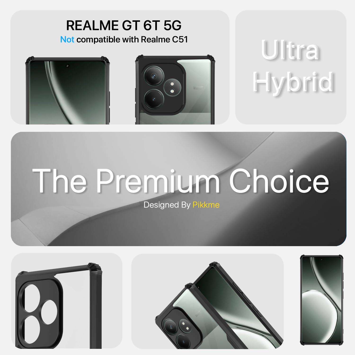 Pikkme black mobile cover for Realme GT 6T 5G – photo 3