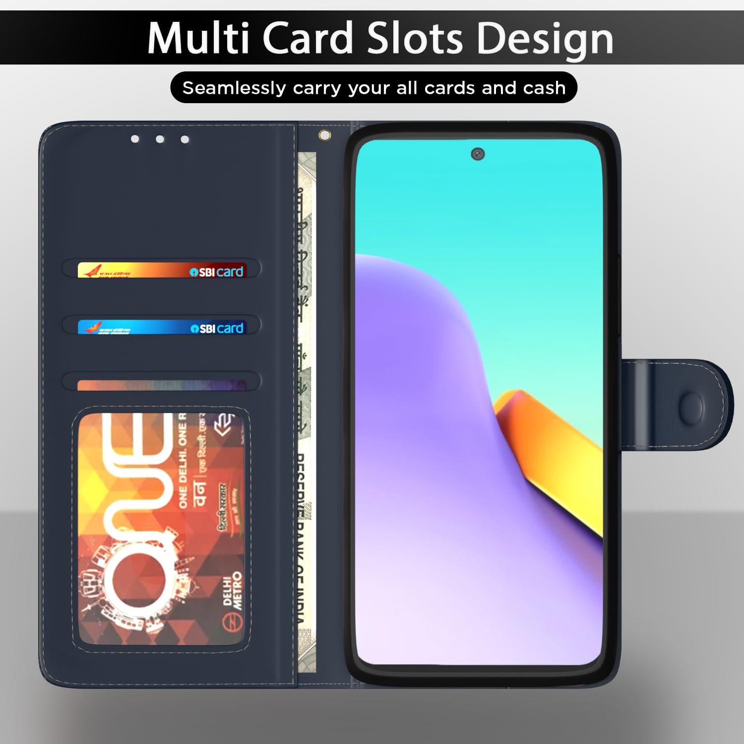 Pikkme blue flip cover for Redmi 12/Poco M6 Pro 5G – photo 5