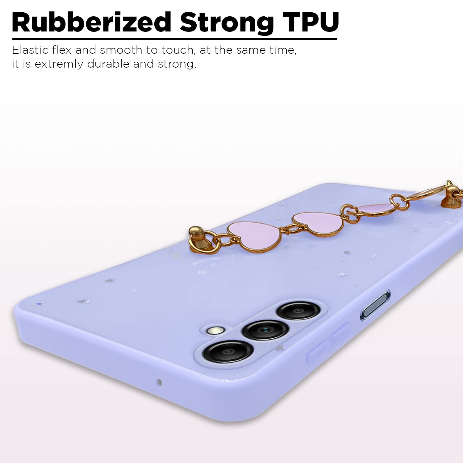 Pikkme Samsung Galaxy A14 5G Chain Back Cover (Purple)