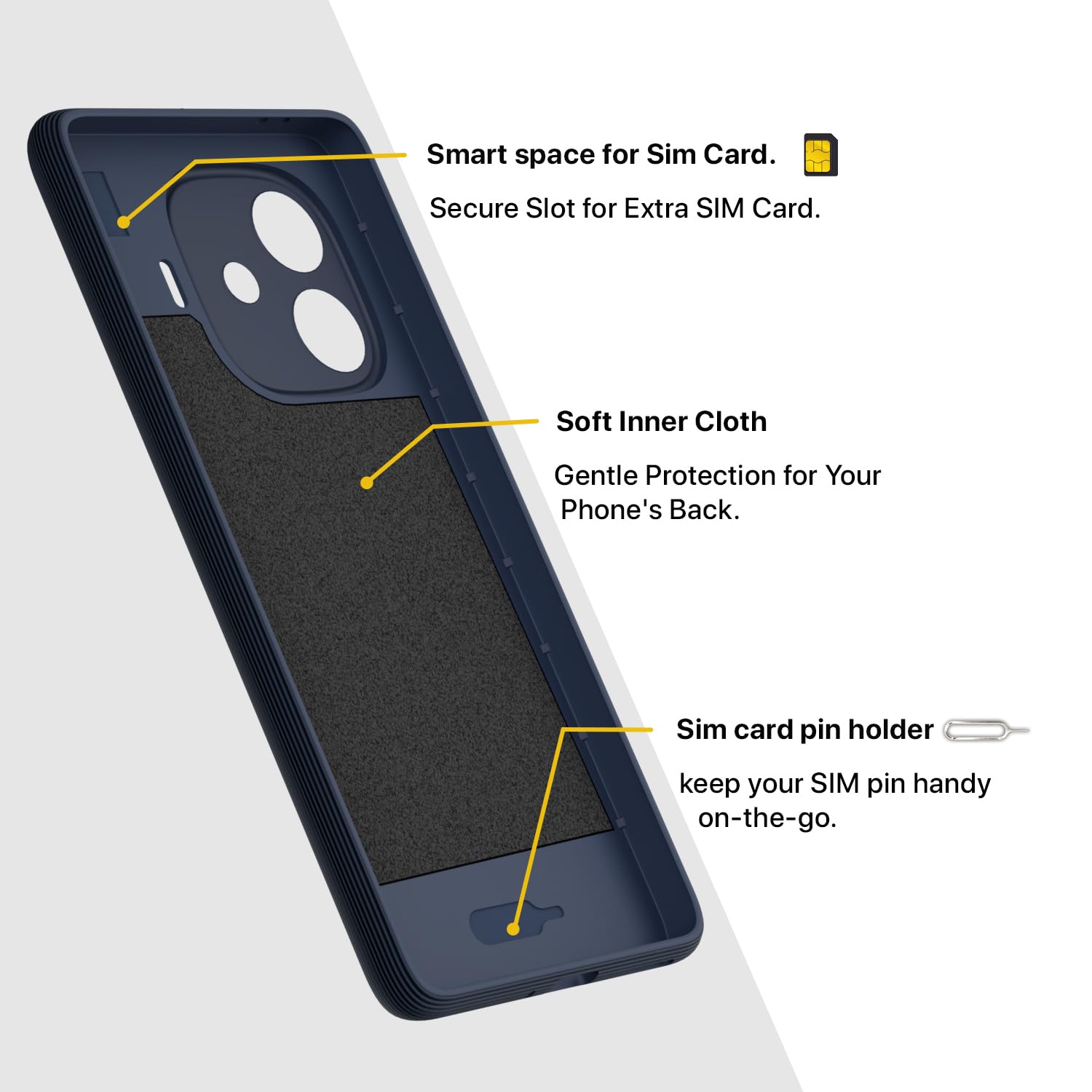 Pikkme iQOO Neo 10R 5G / iQOO Z9 Turbo 5G / Vivo Y200 GT 5G Shockproof Soft Flexible Gencase Back Cover (Blue)