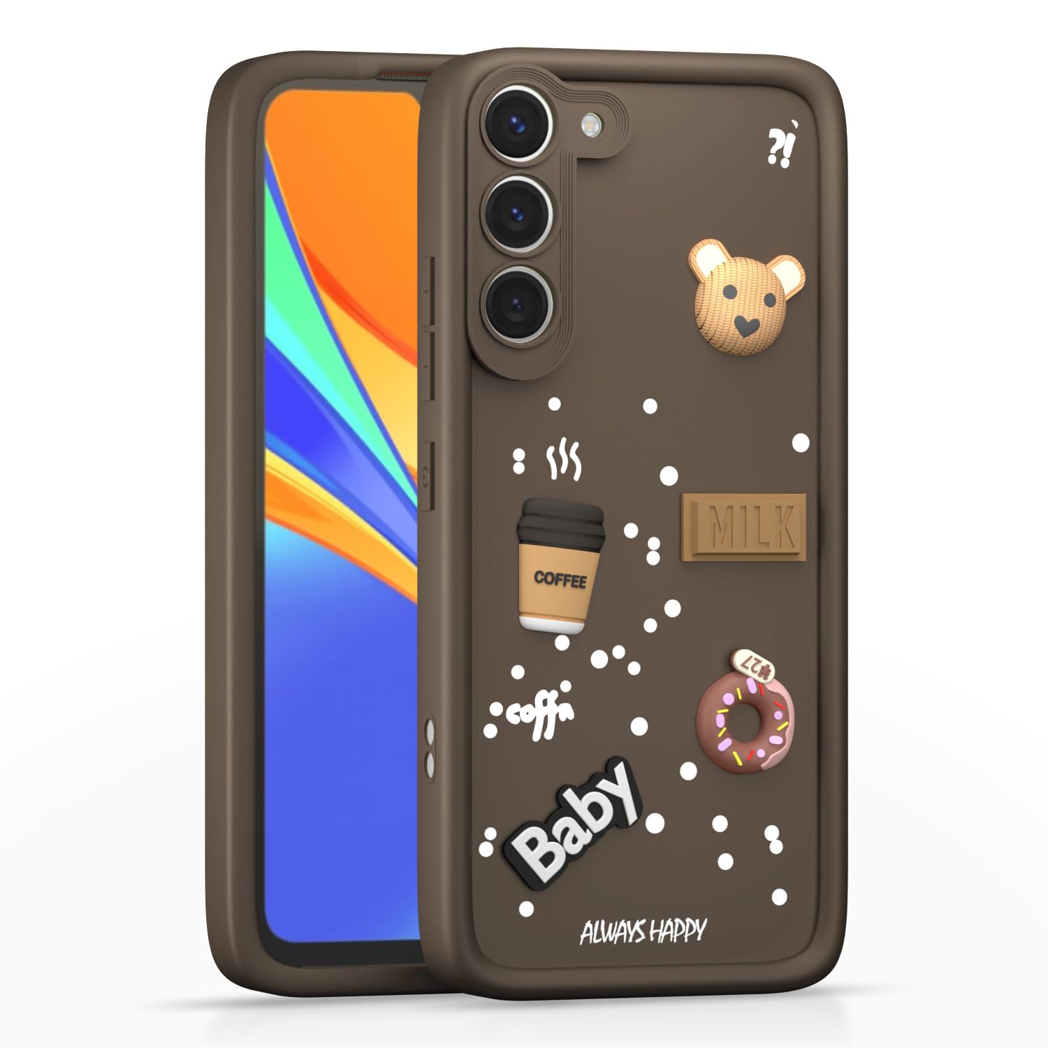 Samsung S23 5G Silicone phone cover in brown by Pikkme