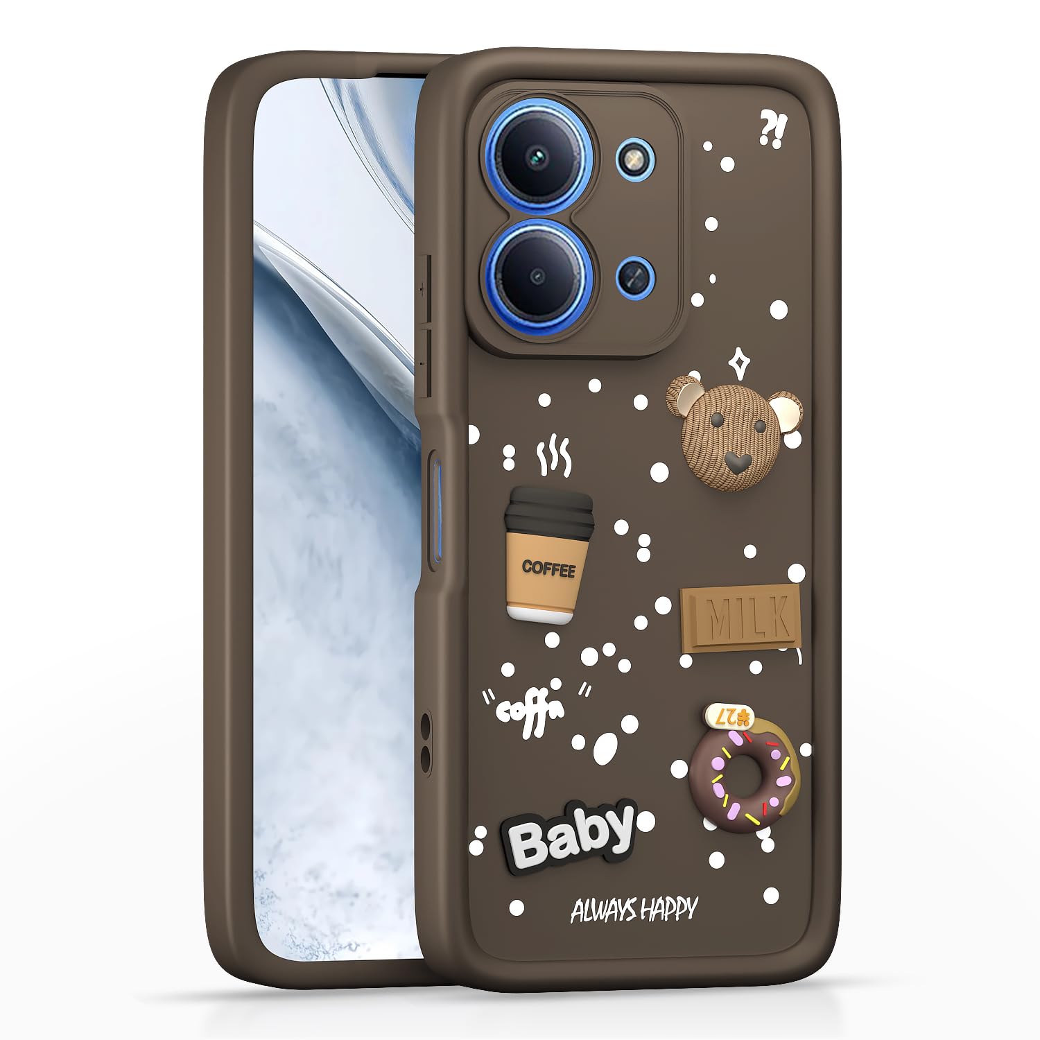 Brown mobile cover for Redmi 15c 5G/3D – Pikkme