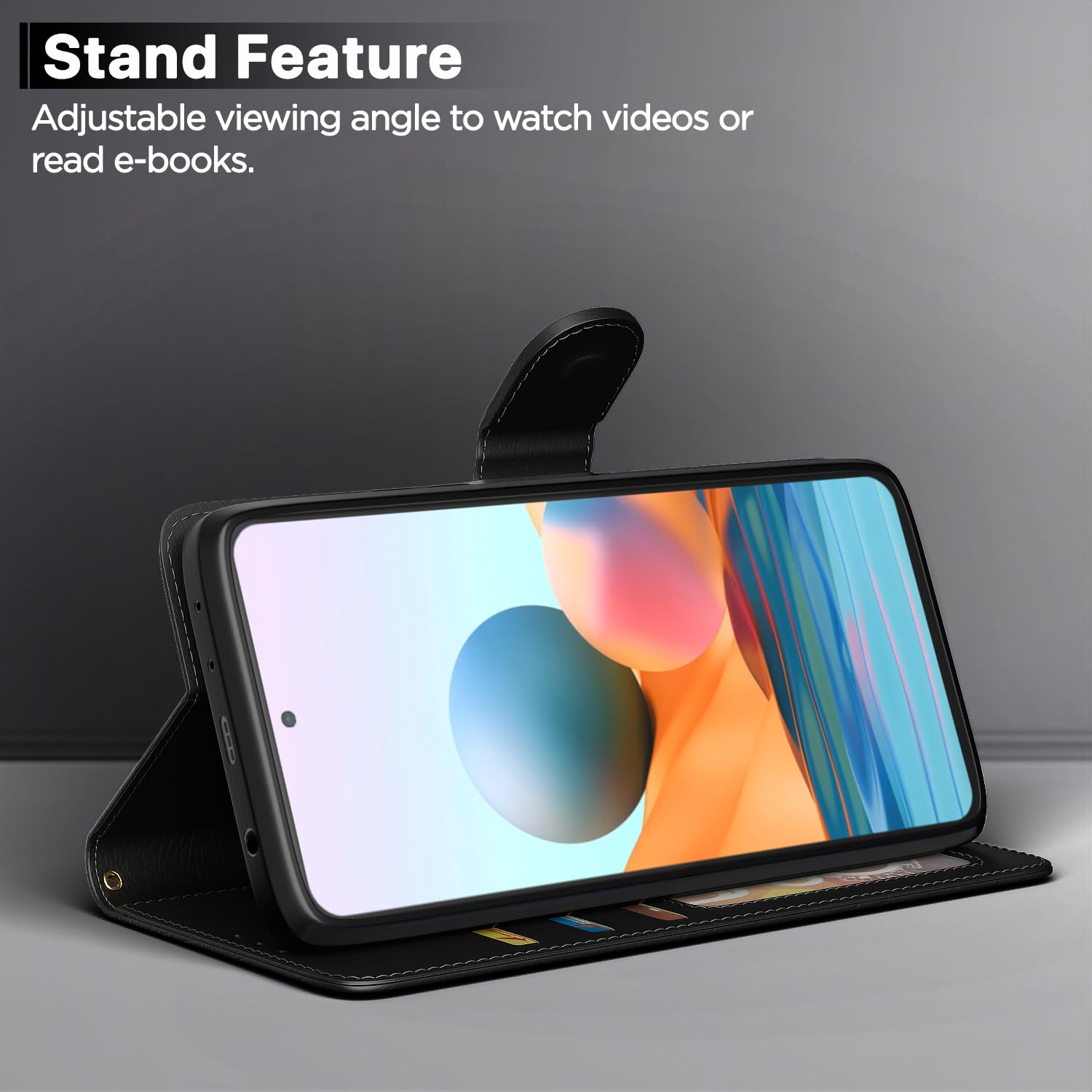 Redmi Note 10 Pro/Note 10 Pro Max Wallet flip cover in black by Pikkme – photo 3