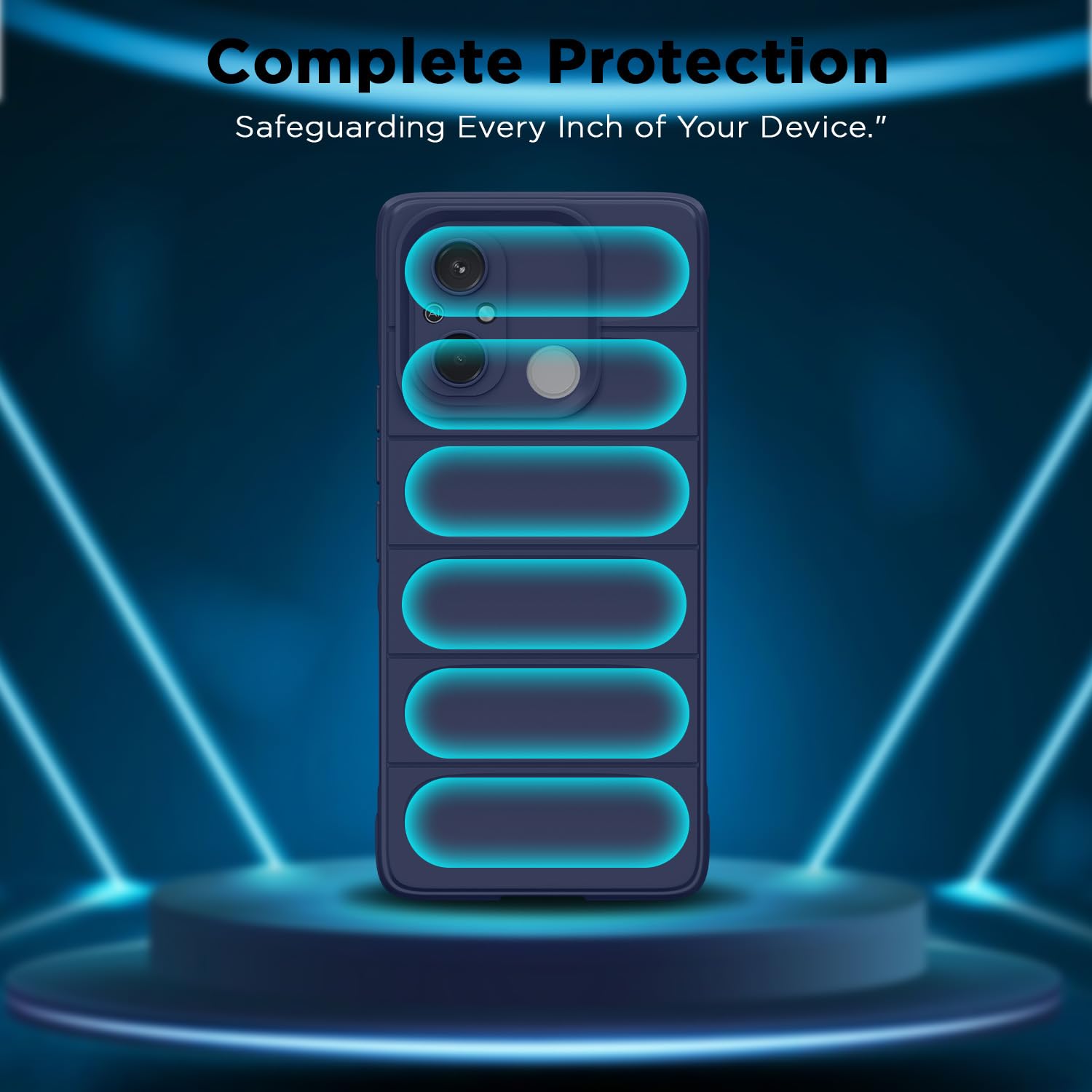 Redmi 12C/Poco C55 Liquid Silicone mobile back cover in blue by Pikkme – photo 2