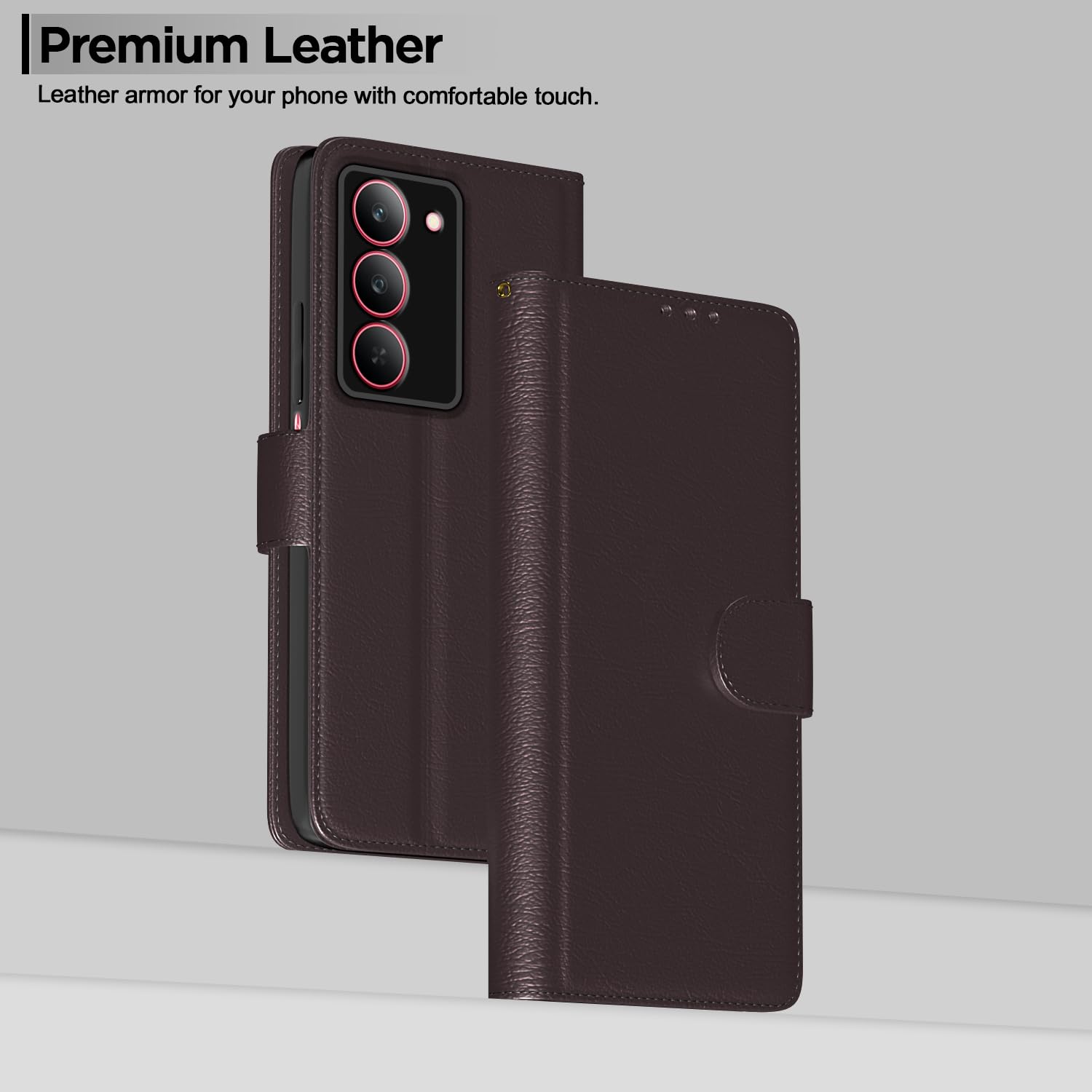 Pikkme Realme Narzo 80x/P3x/14X 5G coffee wallet flip cover – photo 2