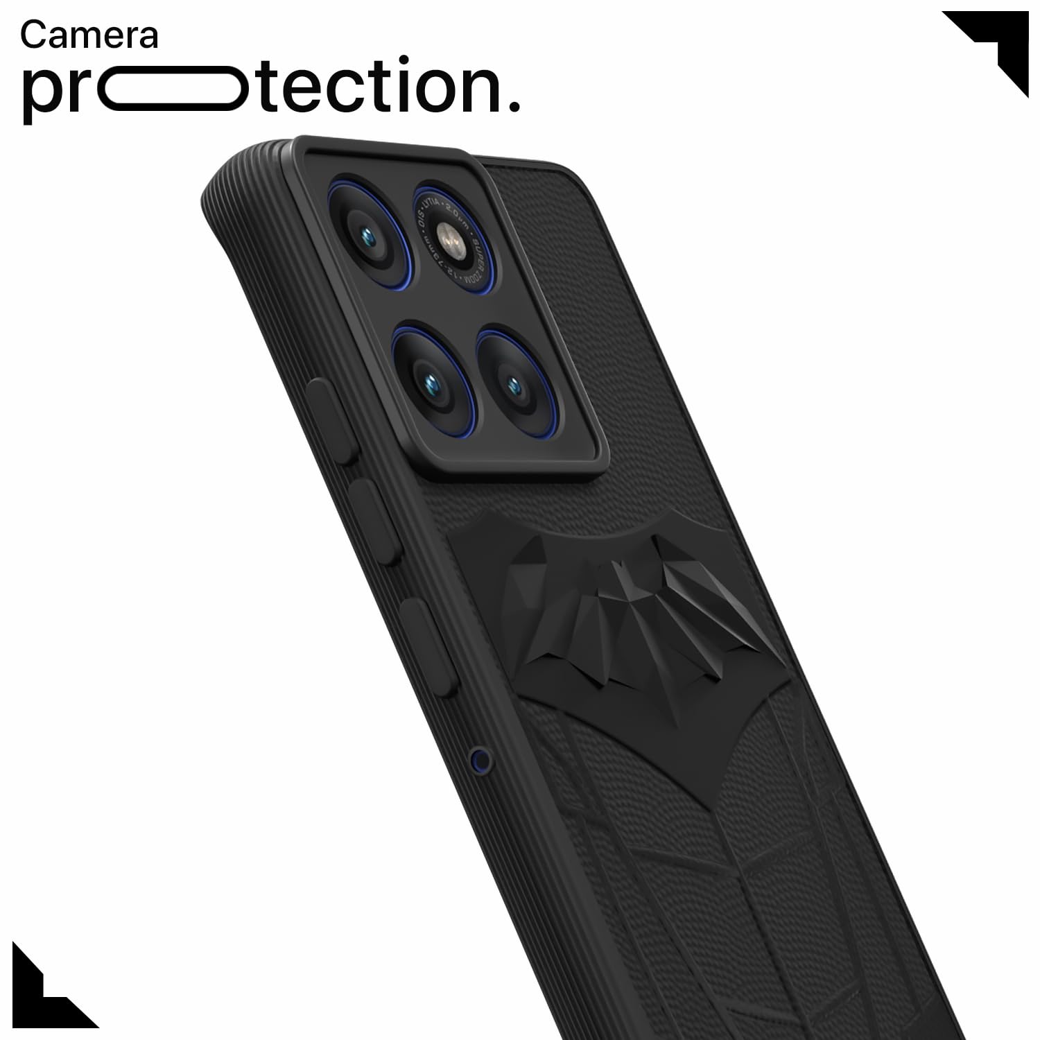 Pikkme Motorola Moto Edge 60 Pro 5G Shockproof Stylish Cartoon Back Cover (Black)