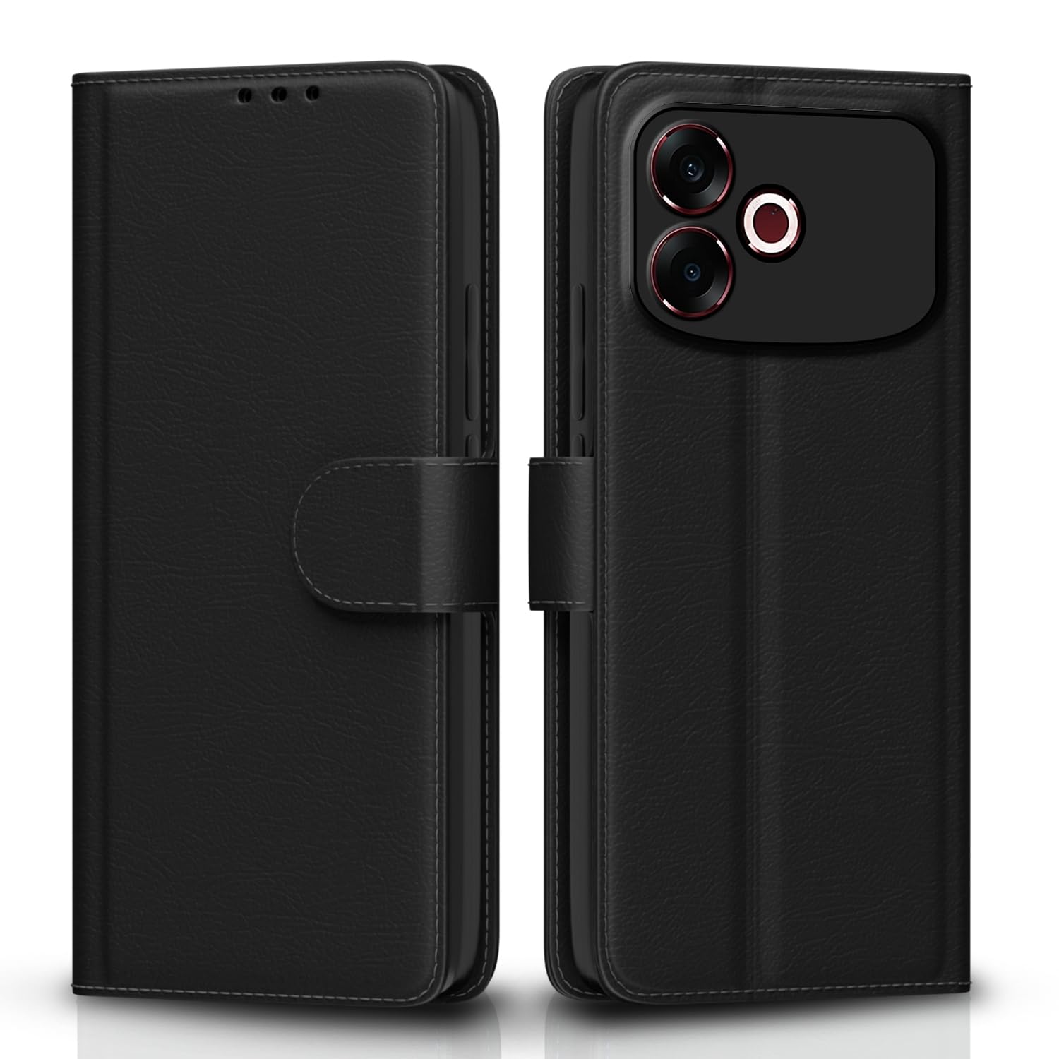 Black wallet flip cover for Oppo F33 Pro 5G – Pikkme