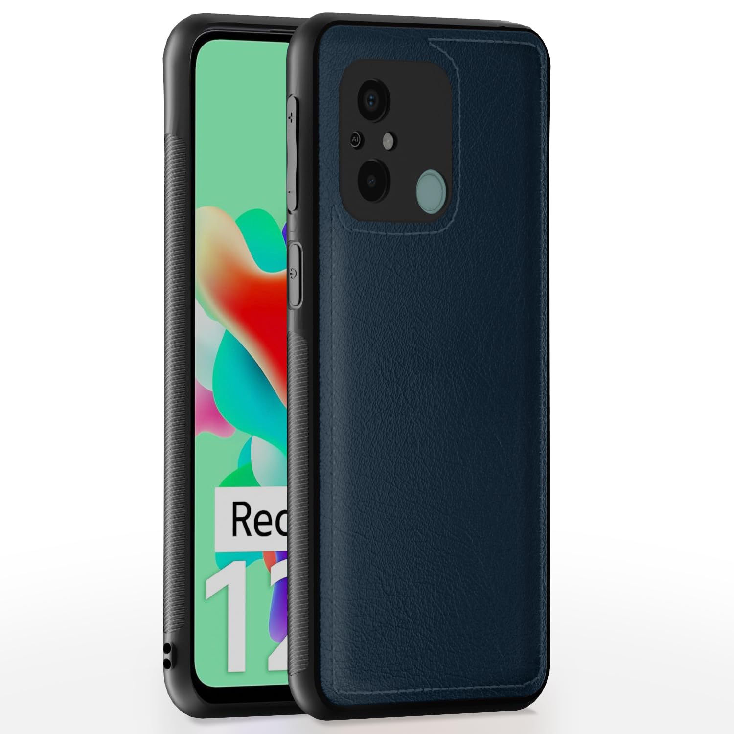 Redmi 12C/Poco C55 Leather phone cover in blue by Pikkme