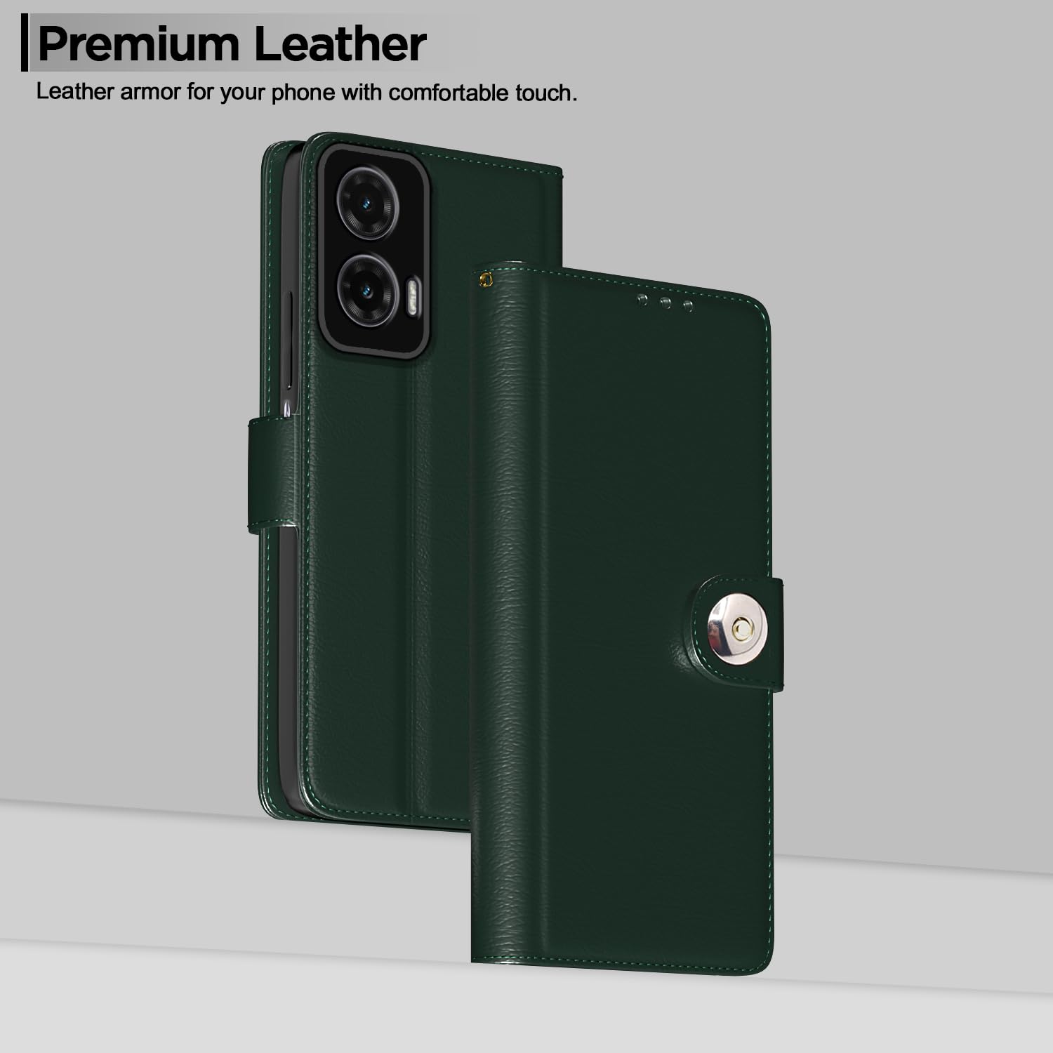 Pikkme green mobile flip cover for Moto G35 5G – photo 2