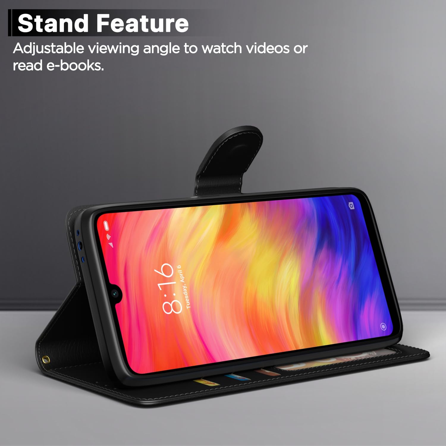 Black Wallet wallet flip cover for Redmi Note 7/Note 7 Pro/Note 7s – Pikkme – photo 3