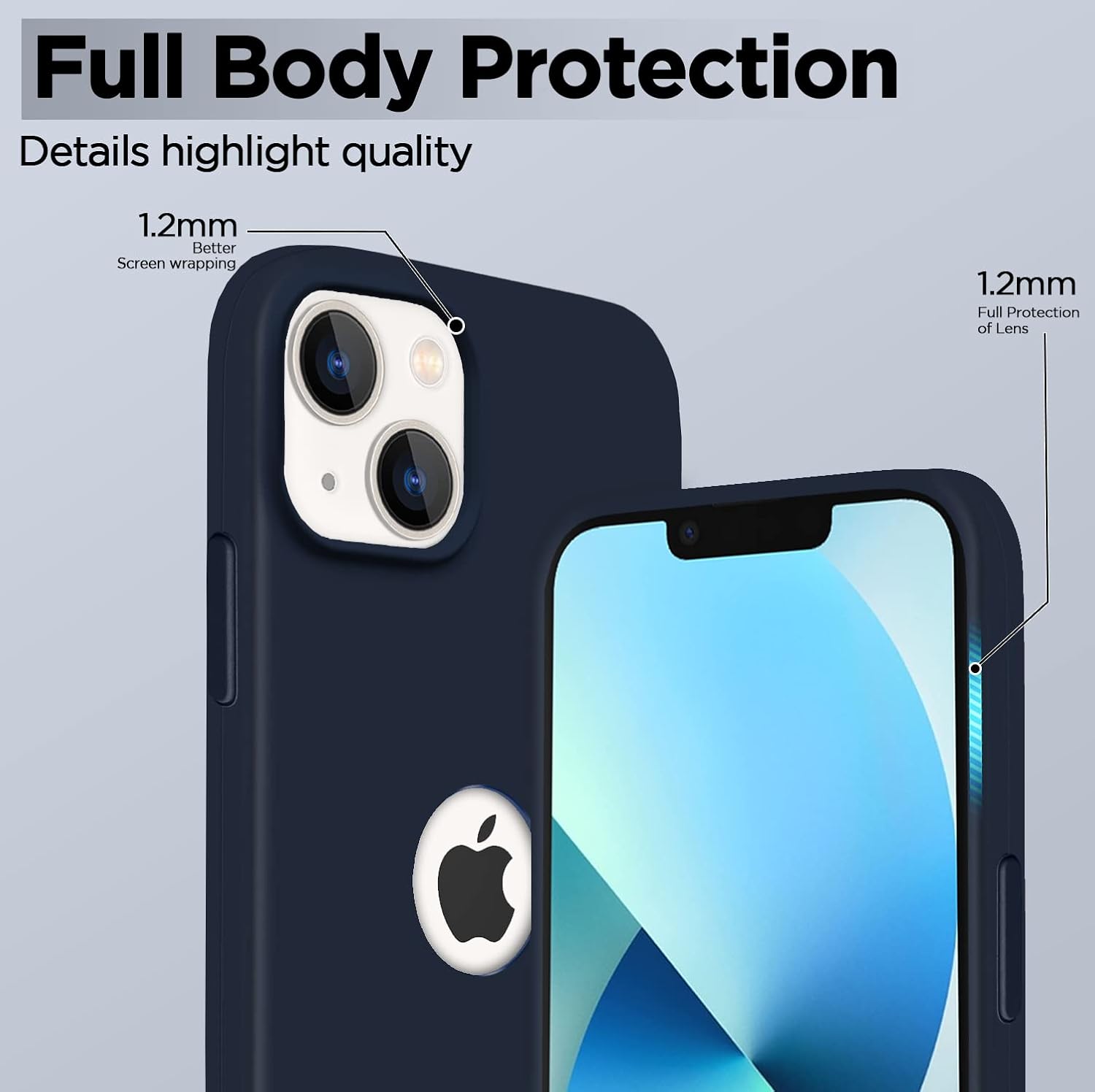 Pikkme iPhone 13 Mini Super Soft Silicone Back Cover (Dark Blue)