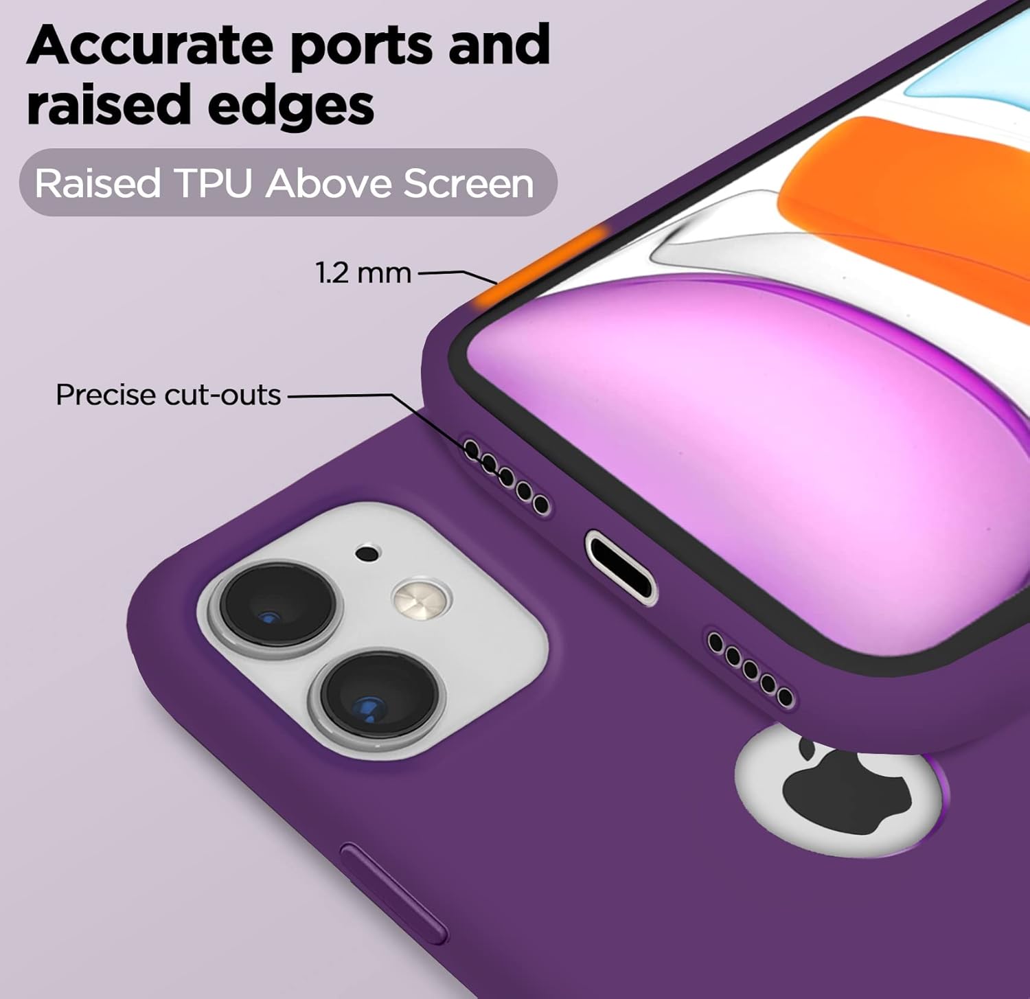 Pikkme iPhone 11 Super Soft Silicone Back Cover (Dark Purple)