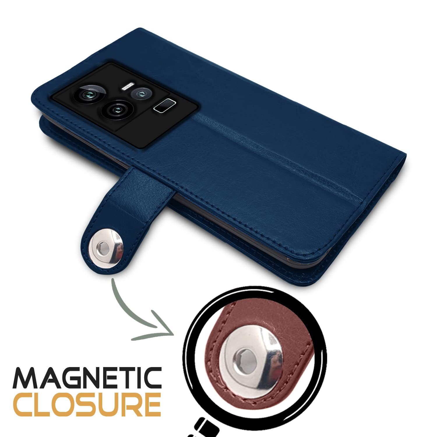 Pikkme iQOO 11 5G Button blue mobile flip cover – photo 2
