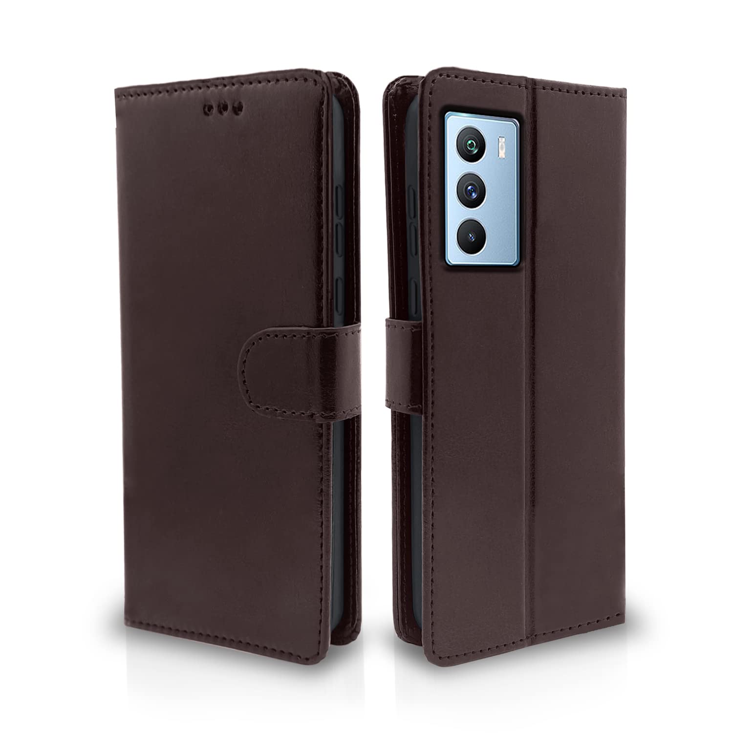 Pikkme coffee Wallet mobile flip cover for iQOO 9 SE 5G