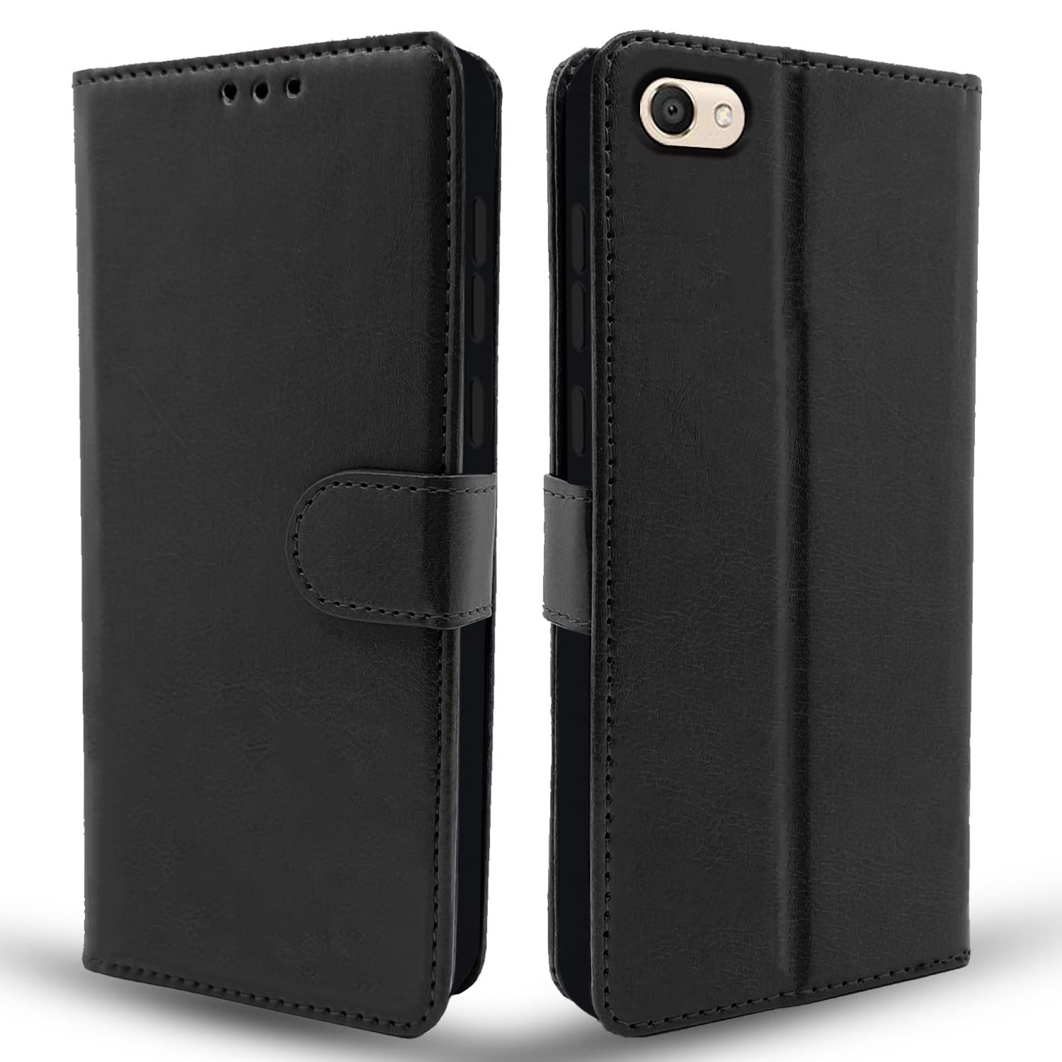 Vivo V5 Black Vintage Flip Cover